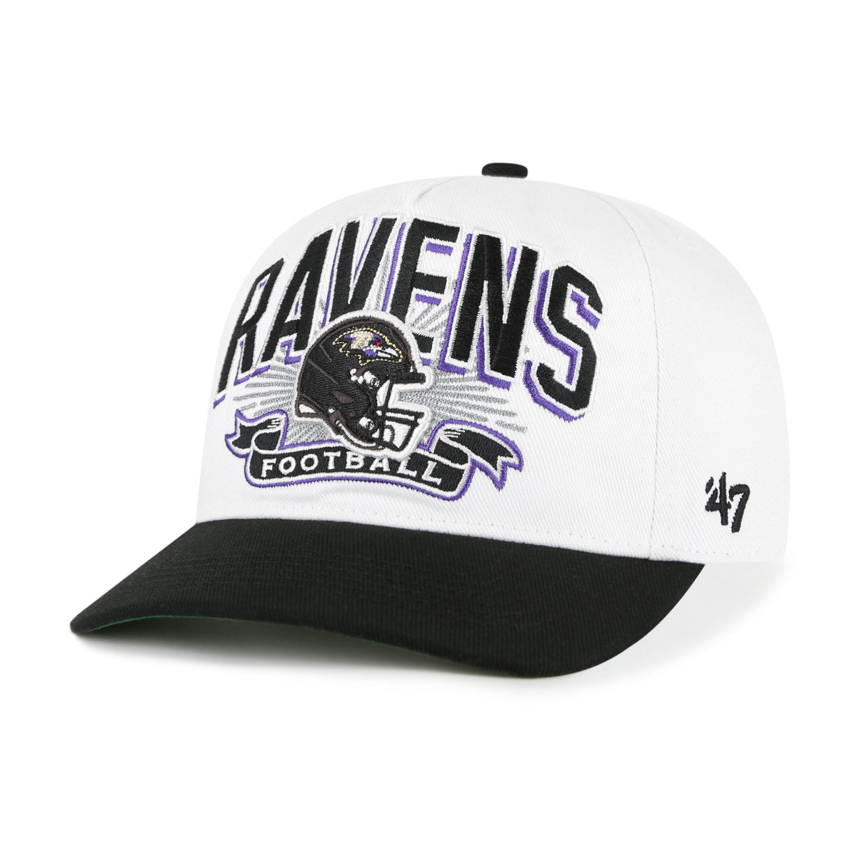 BALTIMORE RAVENS PRIME PLAY '47 HITCH RF RELAXED FIT YOUTH WHITE