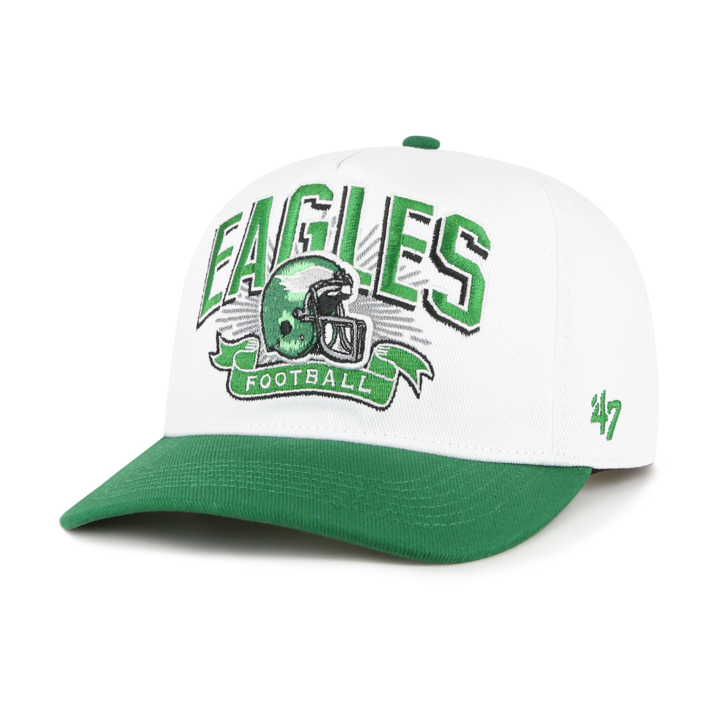 PHILADELPHIA EAGLES HISTORIC PRIME PLAY '47 HITCH RF RELAXED FIT YOUTH WHITE