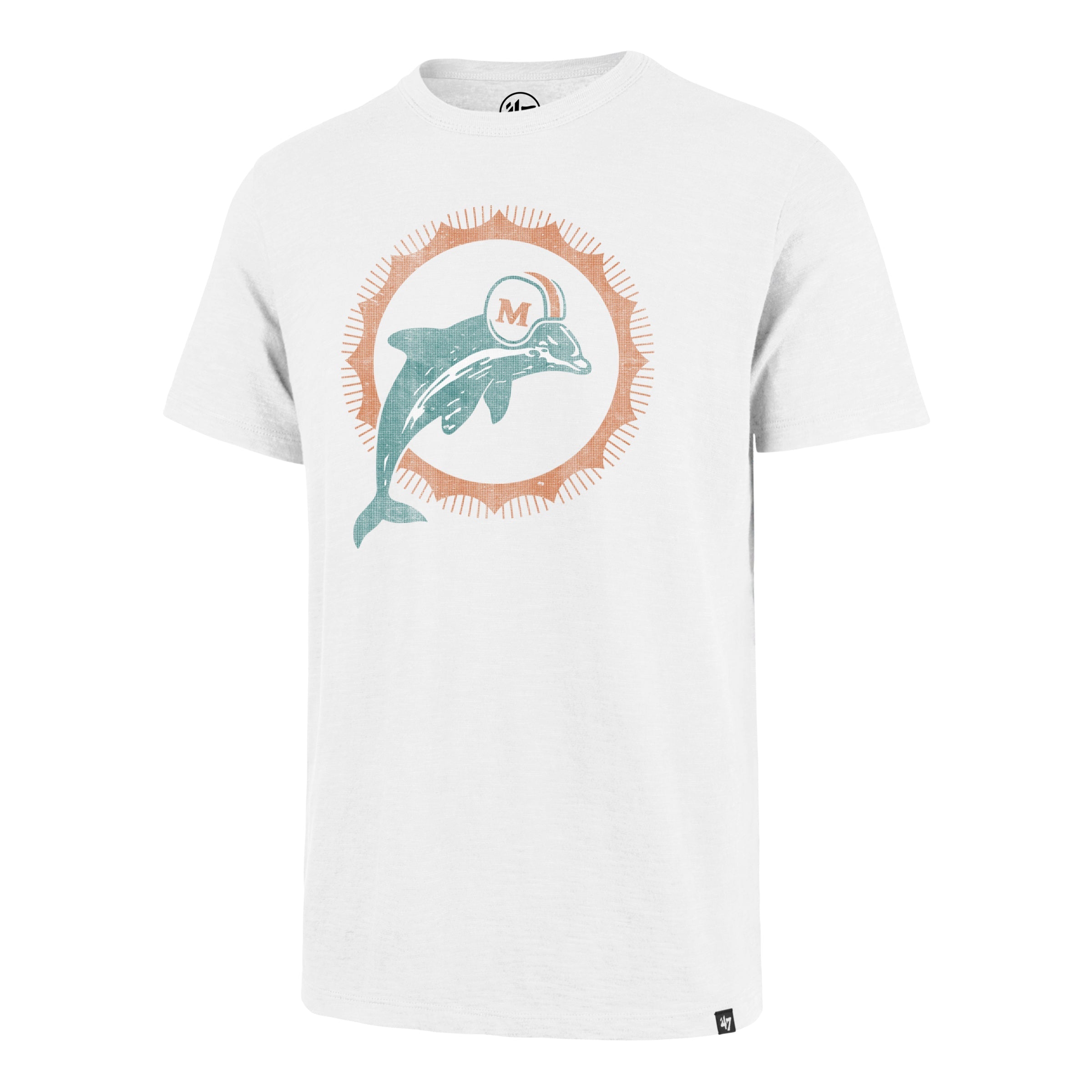 MIAMI DOLPHINS HISTORIC GRIT '47 SCRUM TEE WHITE WASH