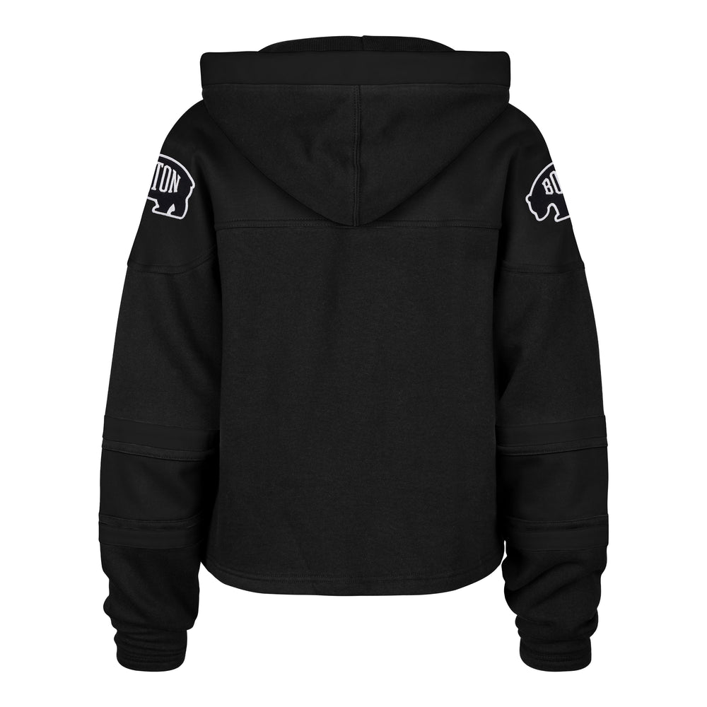 BOSTON BRUINS CROPPED '47 SUPERIOR LACER HOOD WOMENS JET BLACK