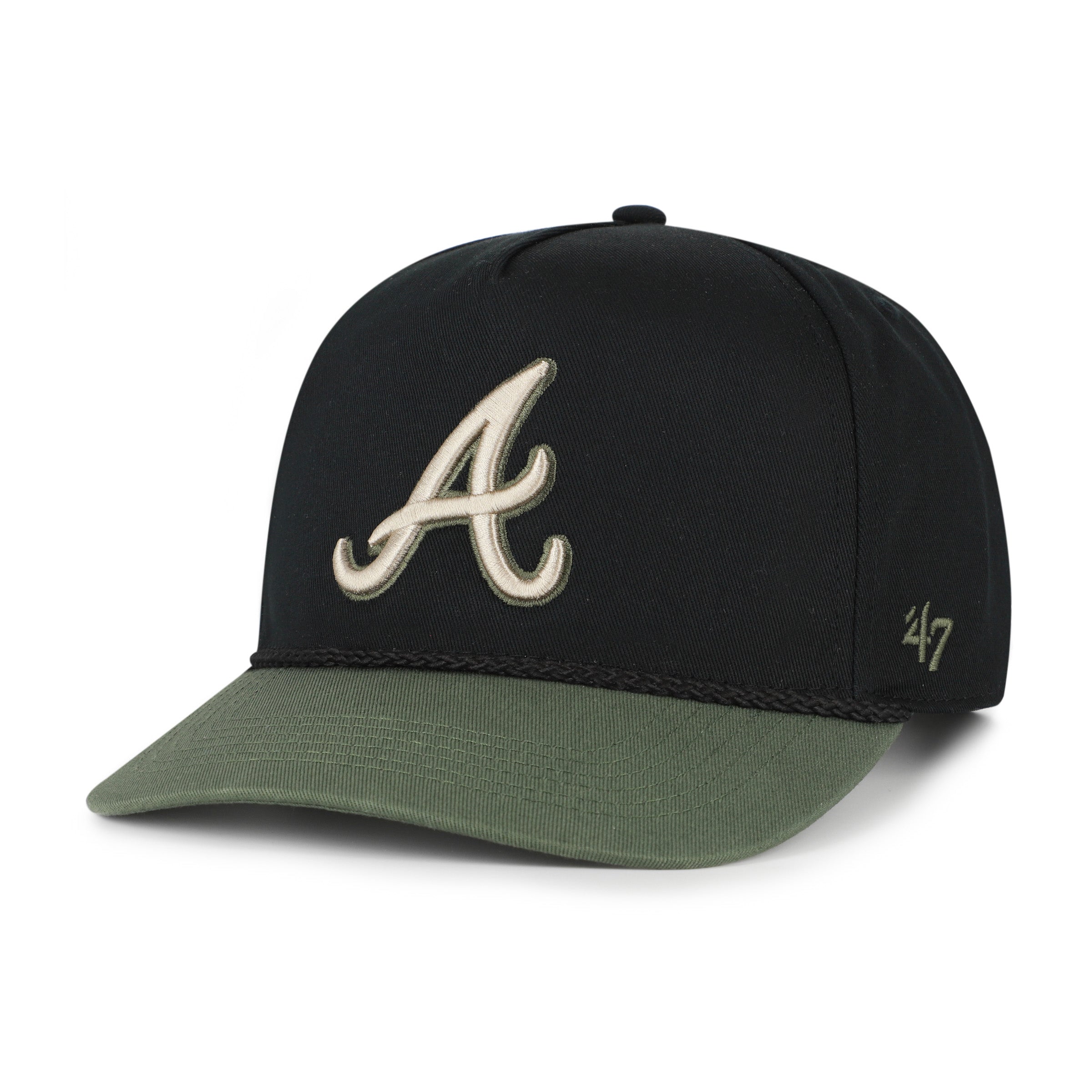 ATLANTA BRAVES KHAKI ACCENTS '47 HITCH BLACK