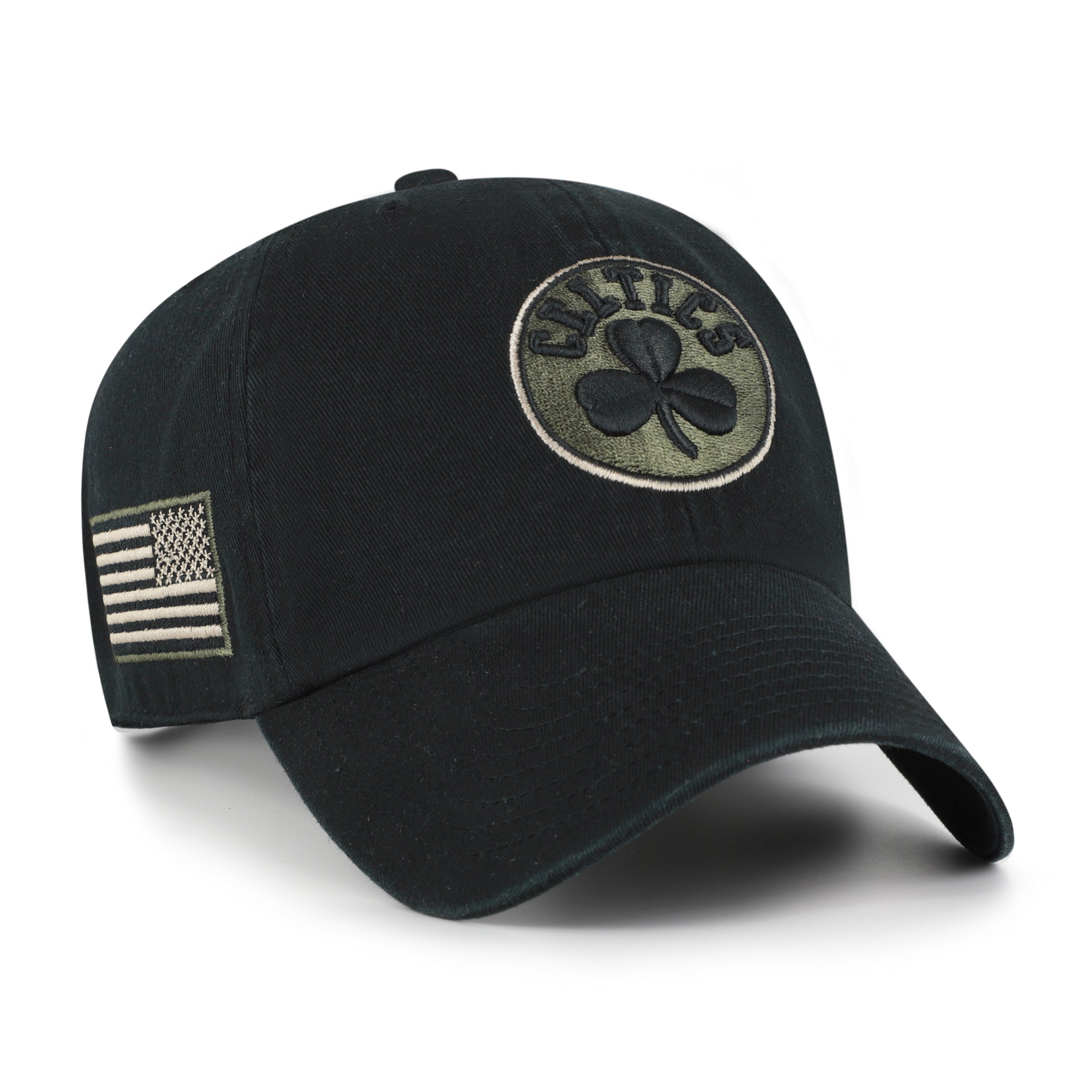 BOSTON CELTICS KHAKI ACCENTS '47 CLEAN UP BLACK