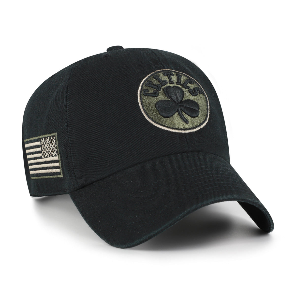 BOSTON CELTICS KHAKI ACCENTS '47 CLEAN UP BLACK