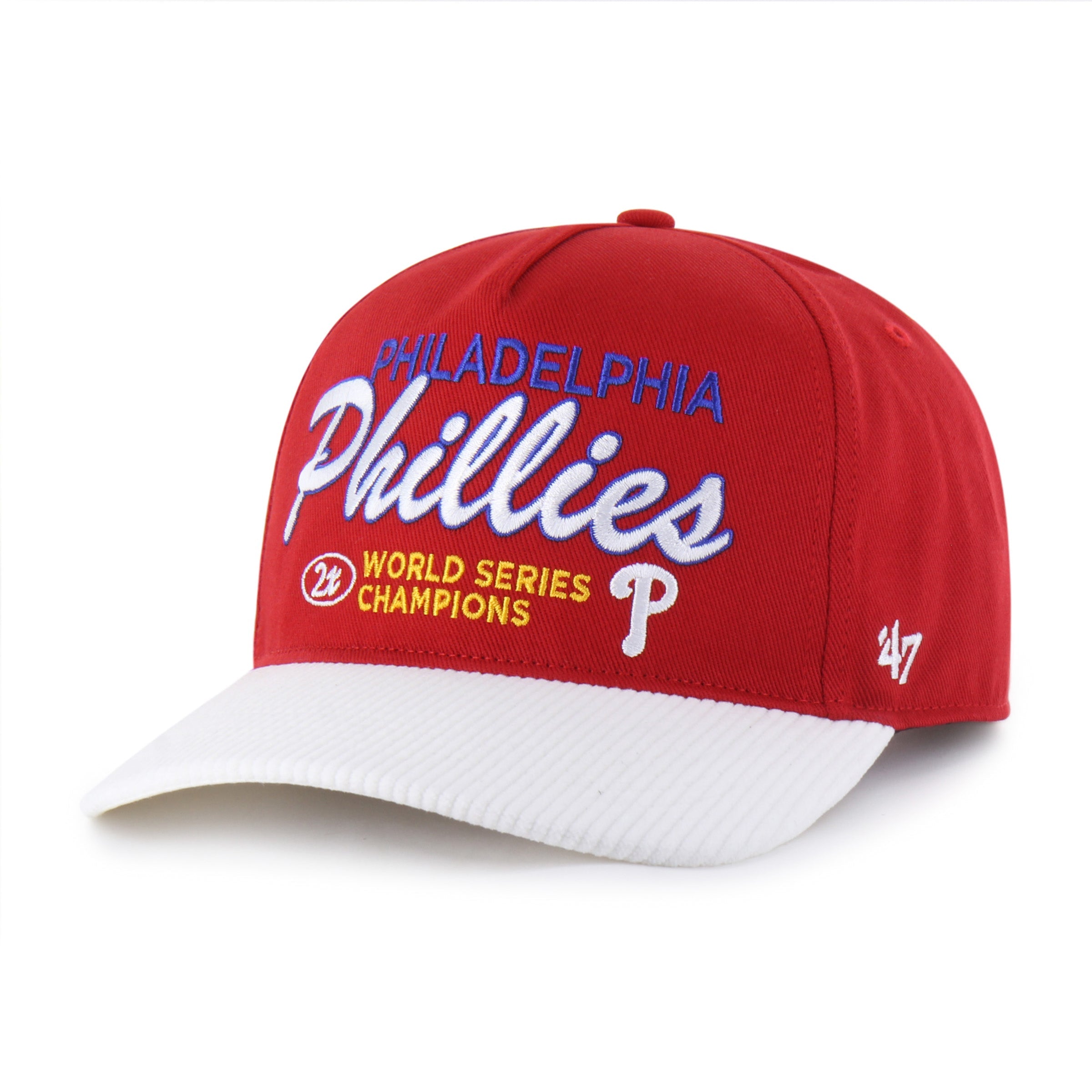 PHILADELPHIA PHILLIES COOPERSTOWN WORLD SERIES MULTI TIME '47 HITCH RF RELAXED FIT RED