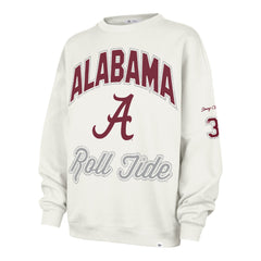 ALABAMA CRIMSON TIDE STONEY CLOVER LANE X '47 OVERSIZED GLITTER ARCH CREW WOMENS SANDSTONE