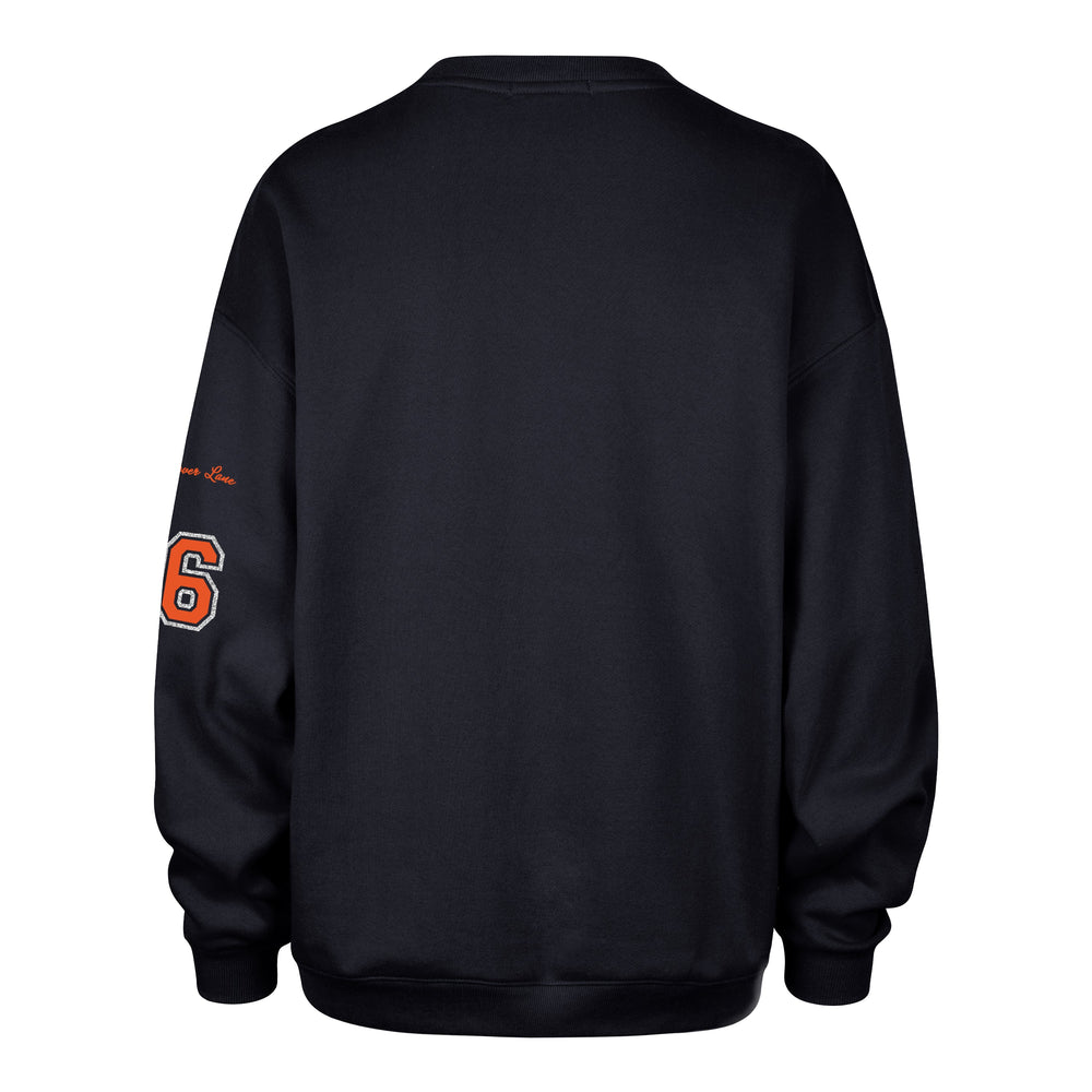 AUBURN TIGERS STONEY CLOVER LANE X '47 OVERSIZED GLITTER ARCH CREW WOMENS FALL NAVY