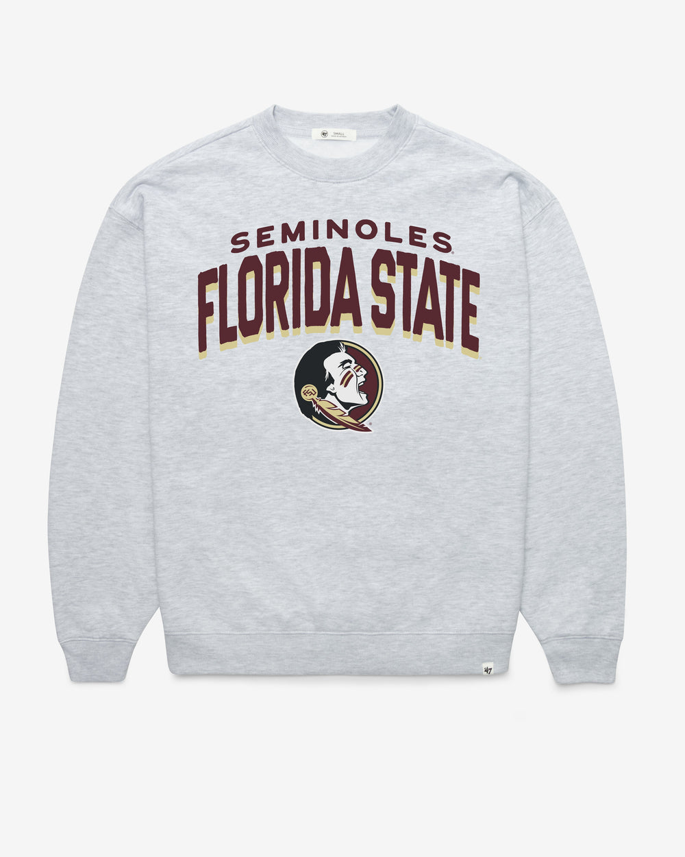 FLORIDA STATE SEMINOLES CAMPUS ARCH CLOUD '47 OVERSIZED CREW WOMENS RELAY GREY