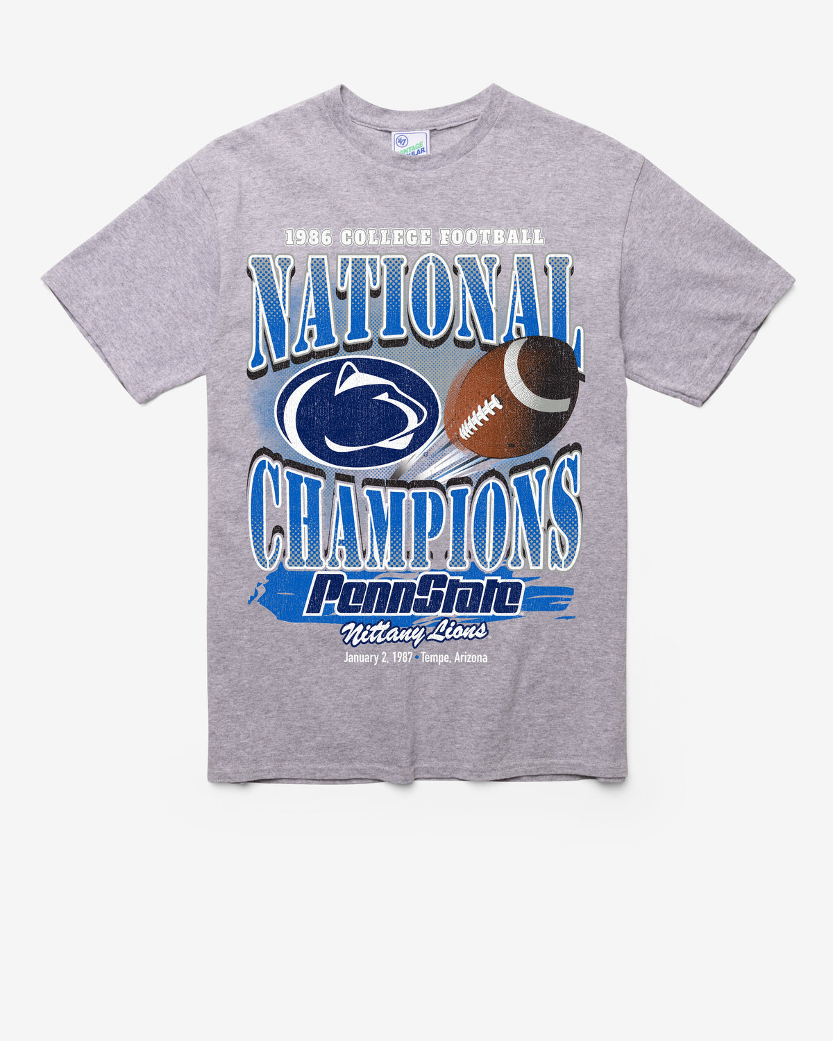 PENN STATE NITTANY LIONS H-CHAMPS LOCKER VINTAGE '47 TUBULAR TEE DT ATHLETIC HEATHER