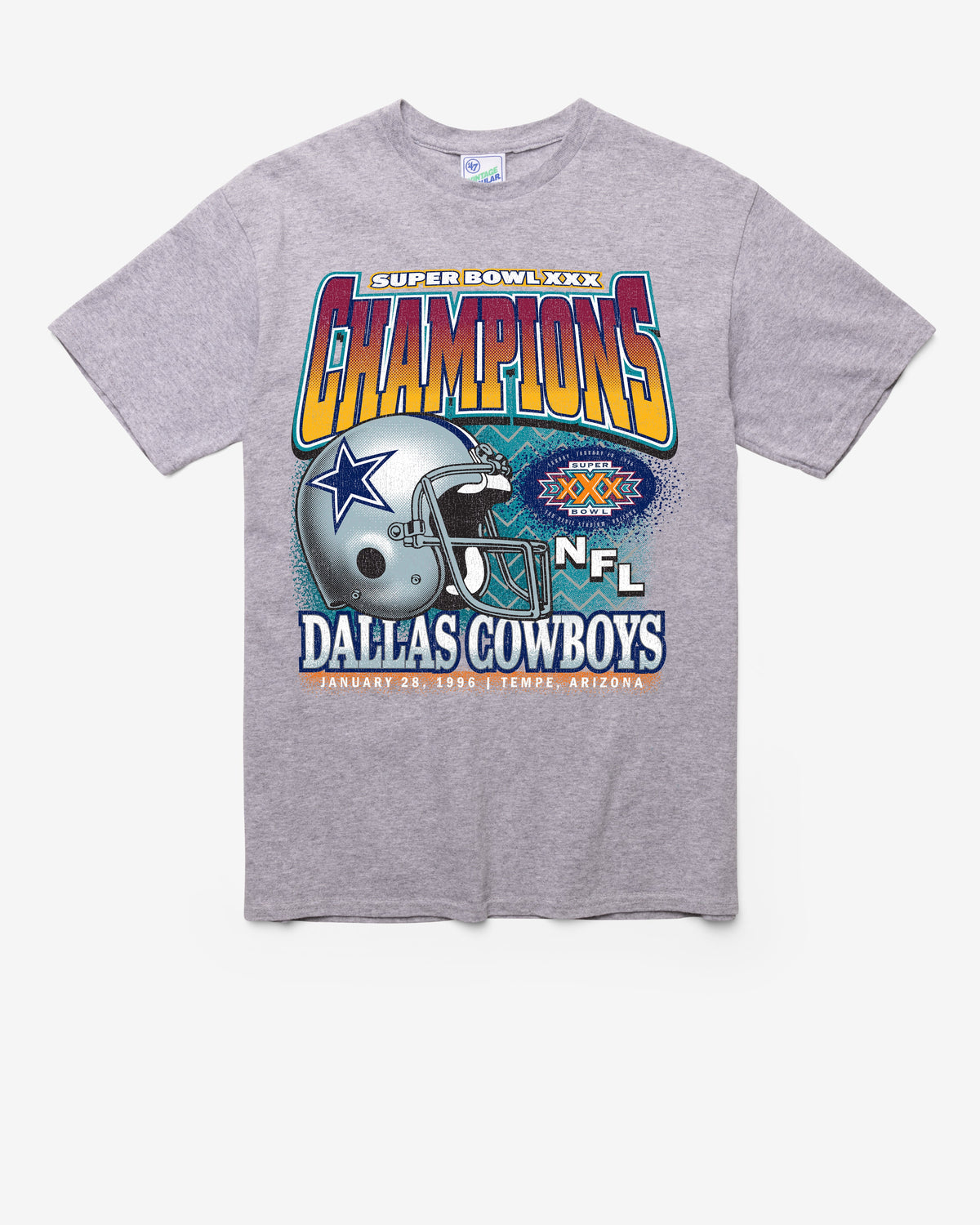 DALLAS COWBOYS LOCKER VINTAGE '47 TUBULAR TEE DT ATHLETIC HEATHER