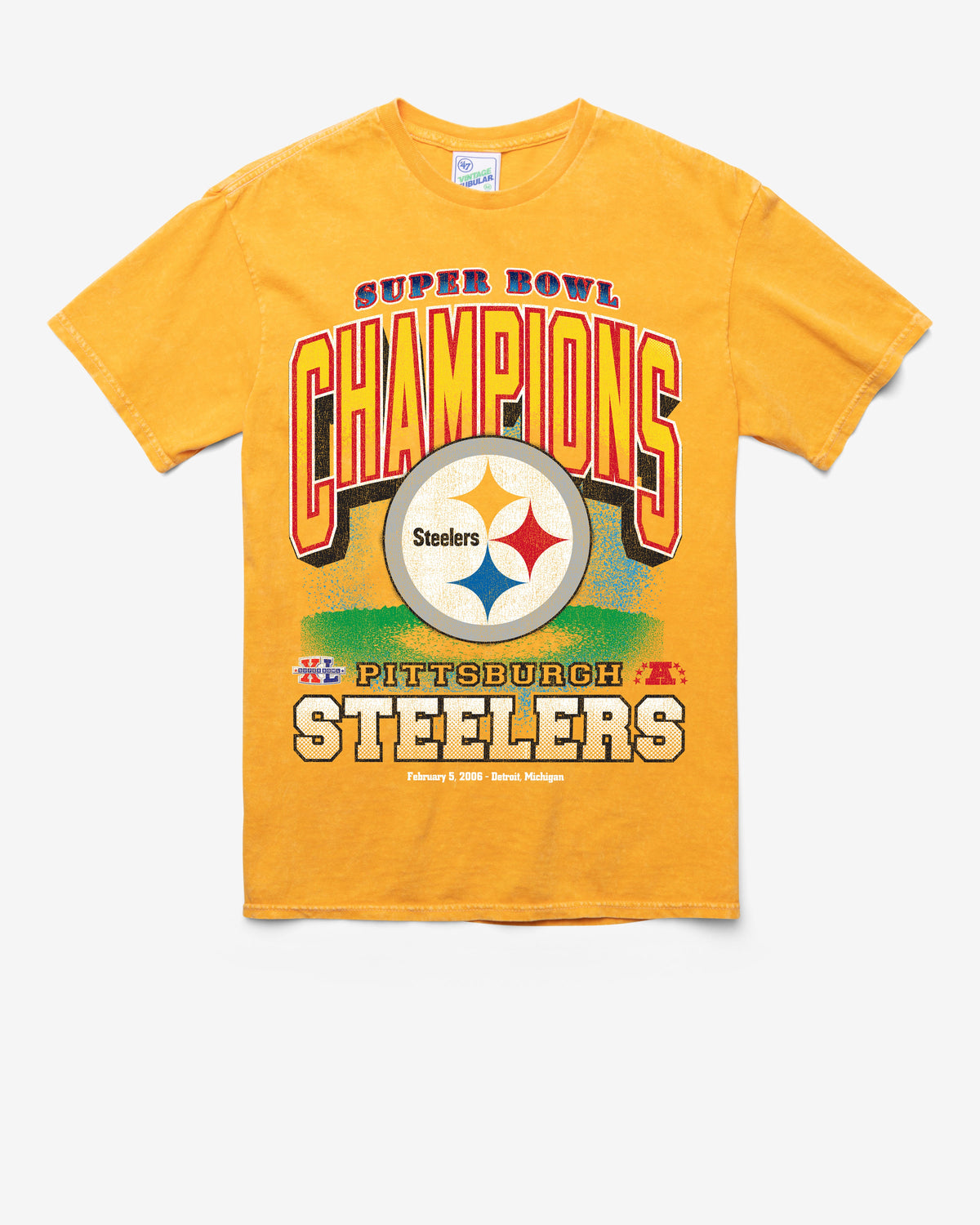 PITTSBURGH STEELERS LOCKER VINTAGE '47 TUBULAR TEE DT GOLD