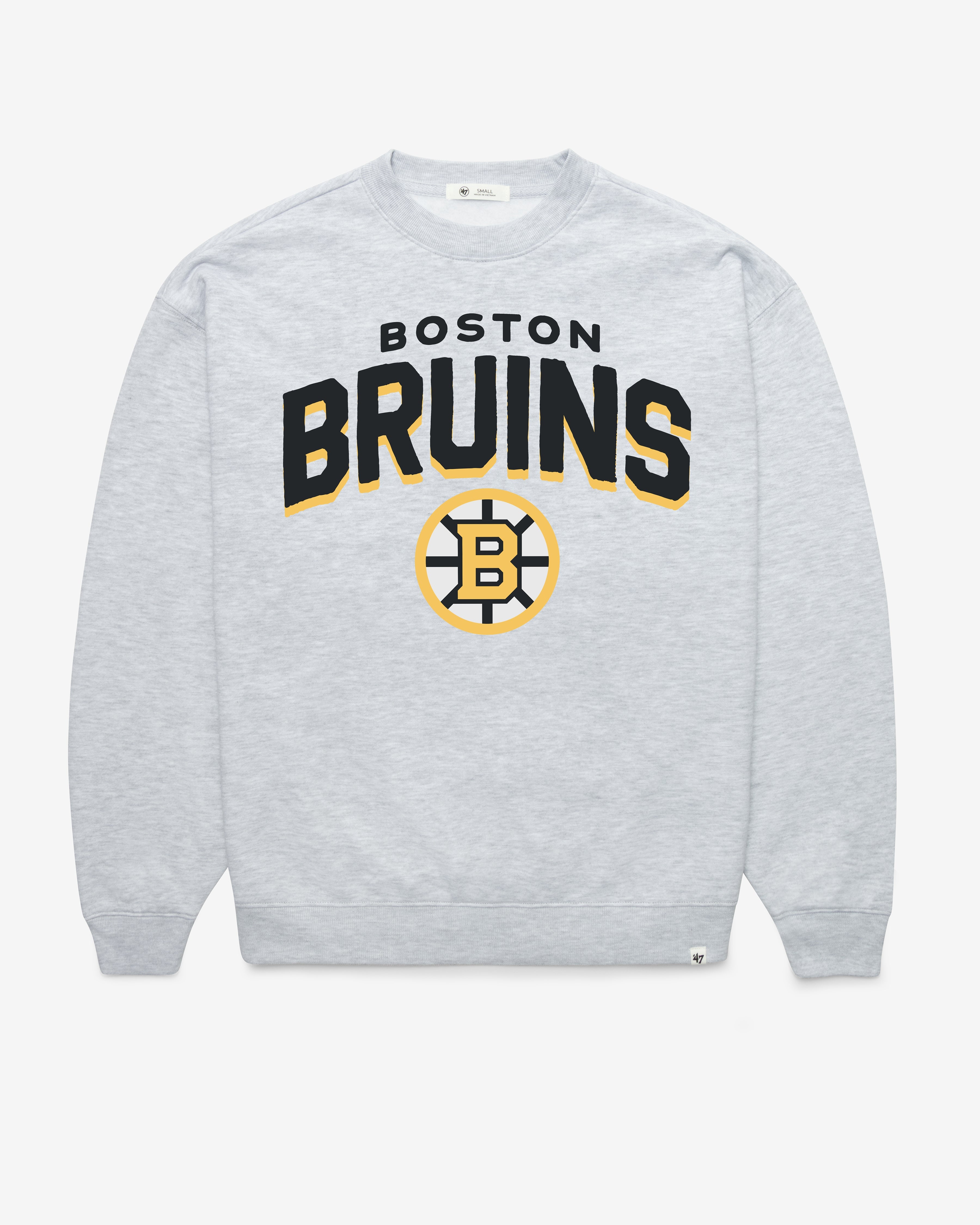 BOSTON BRUINS CAMPUS ARCH CLOUD '47 OVERSIZED CREW WOMENS RELAY GREY