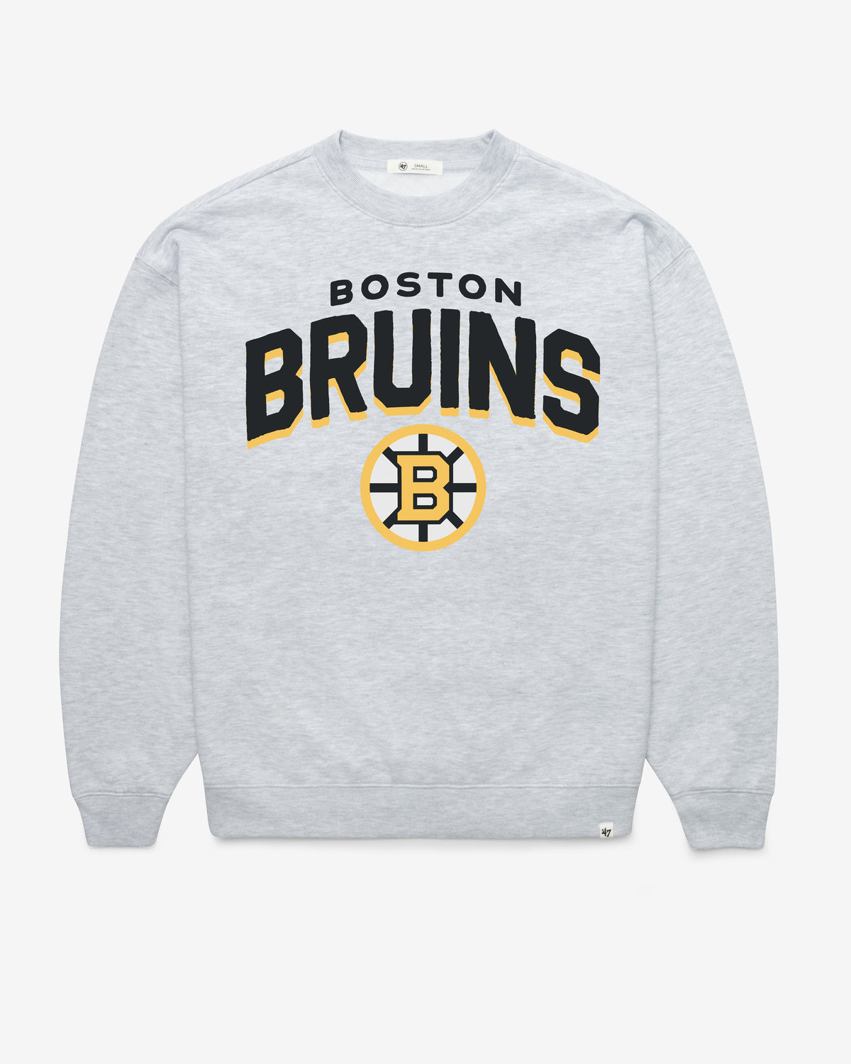 BOSTON BRUINS CAMPUS ARCH CLOUD '47 OVERSIZED CREW WOMENS RELAY GREY