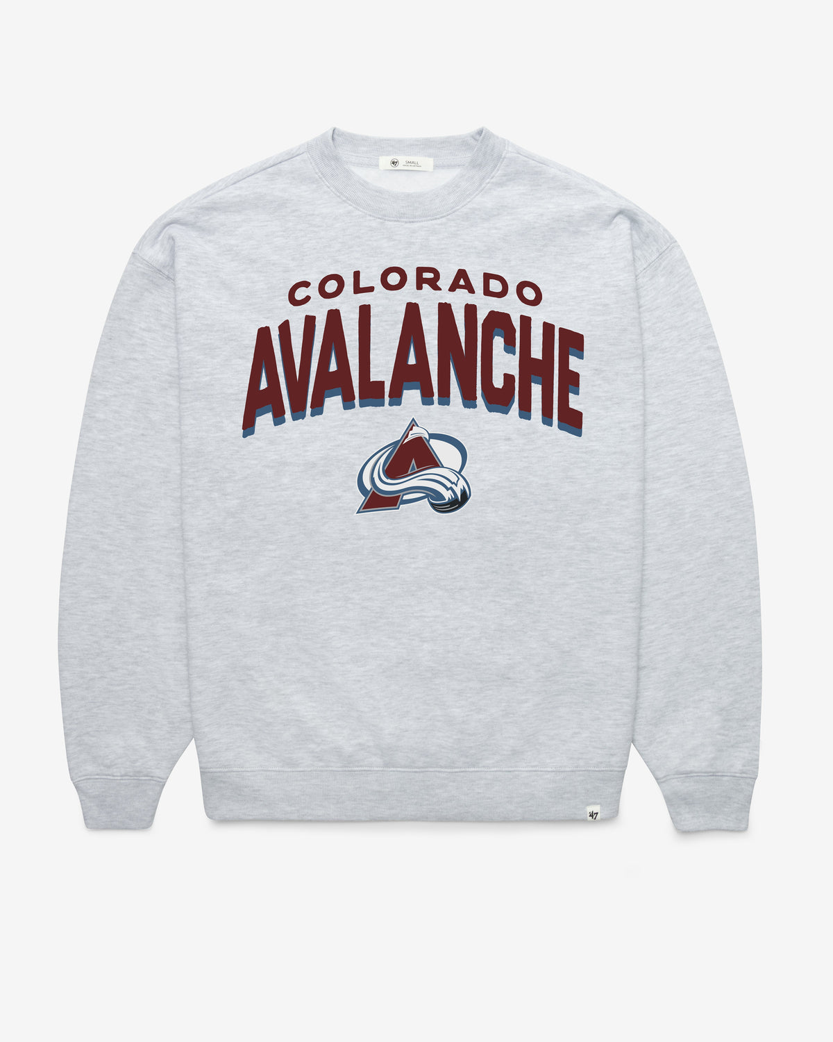 COLORADO AVALANCHE CAMPUS ARCH CLOUD '47 OVERSIZED CREW WOMENS RELAY GREY