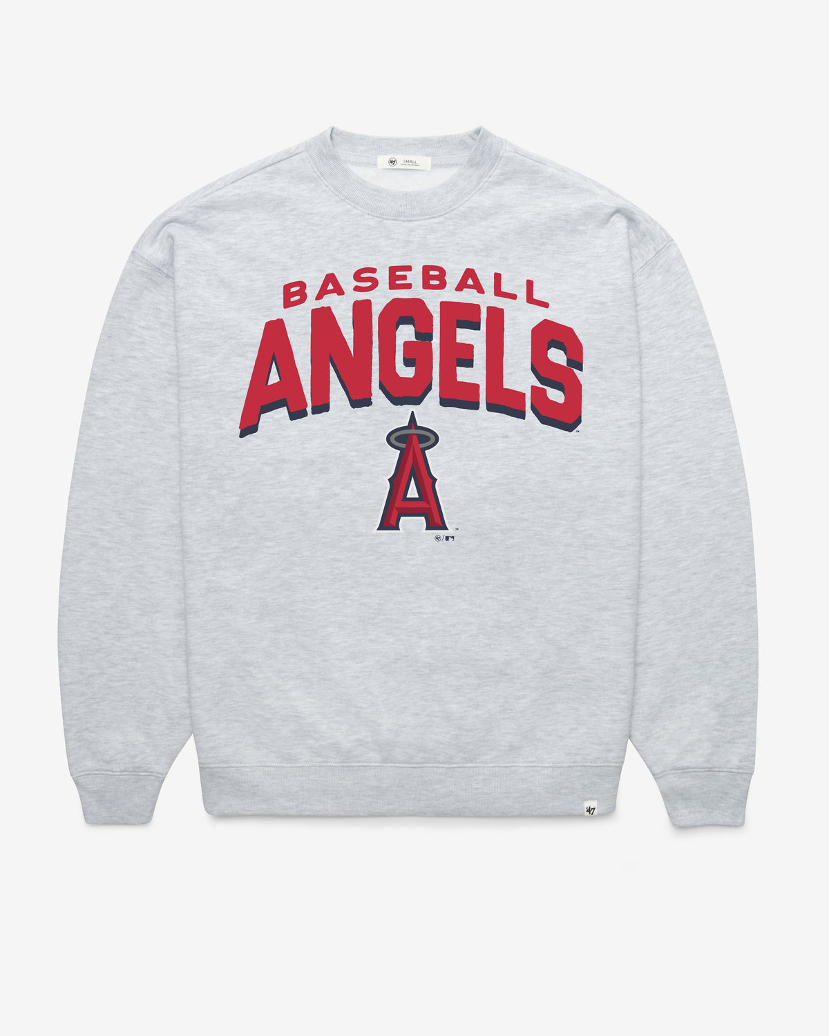LOS ANGELES ANGELS CAMPUS ARCH CLOUD '47 OVERSIZED CREW WOMENS RELAY GREY