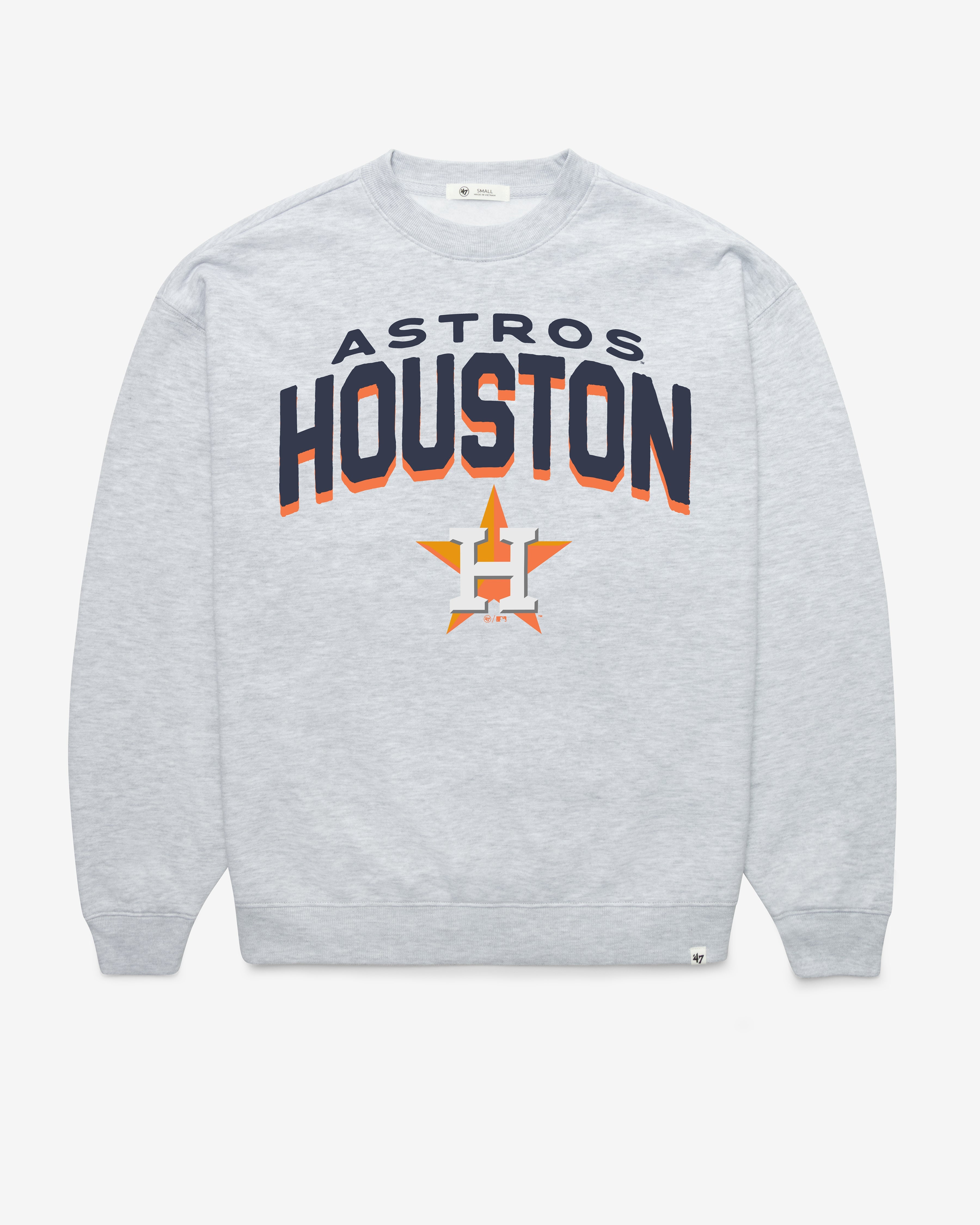 HOUSTON ASTROS CAMPUS ARCH CLOUD '47 OVERSIZED CREW WOMENS RELAY GREY