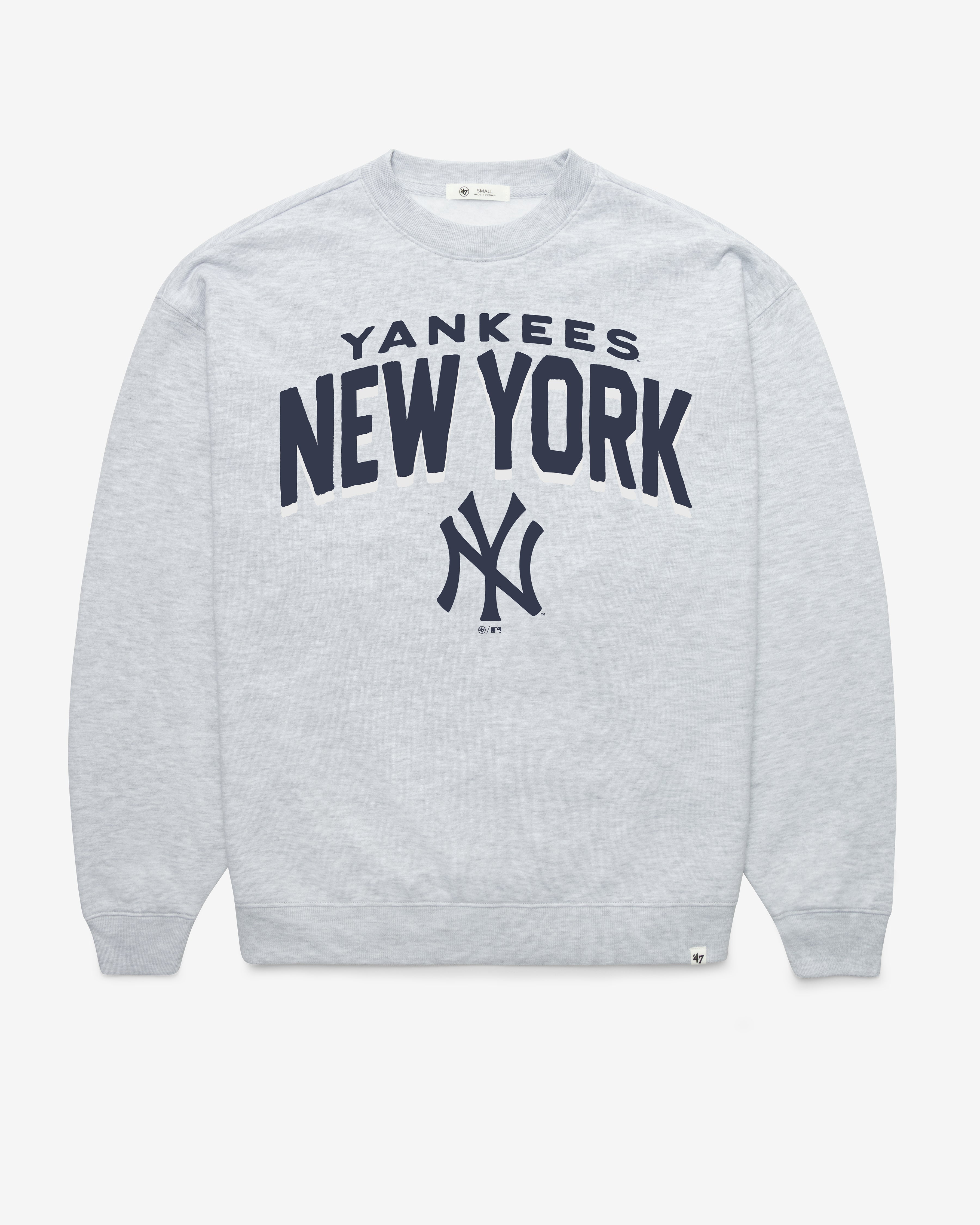NEW YORK YANKEES CAMPUS ARCH CLOUD '47 OVERSIZED CREW WOMENS RELAY GREY