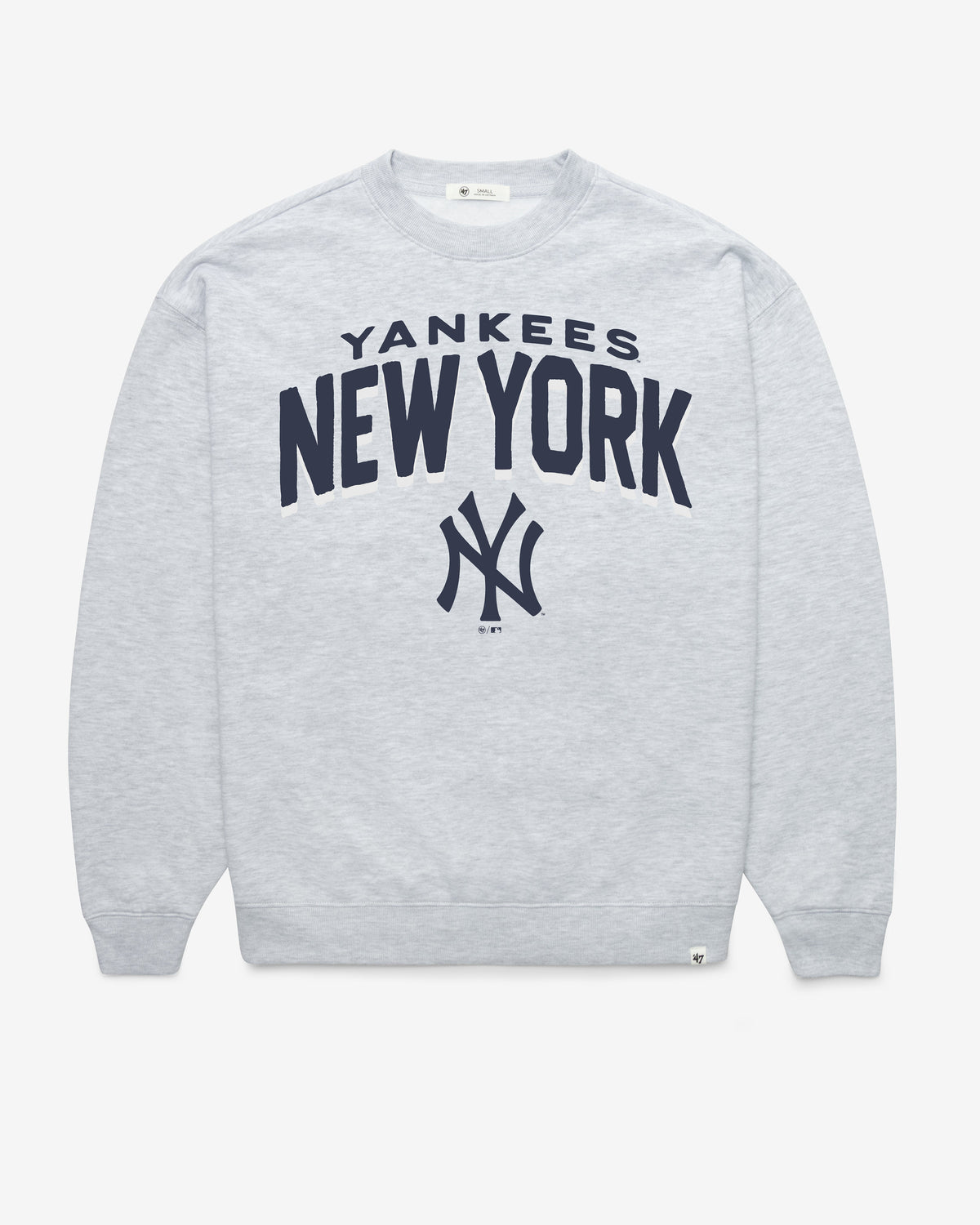 NEW YORK YANKEES CAMPUS ARCH CLOUD '47 OVERSIZED CREW WOMENS RELAY GREY