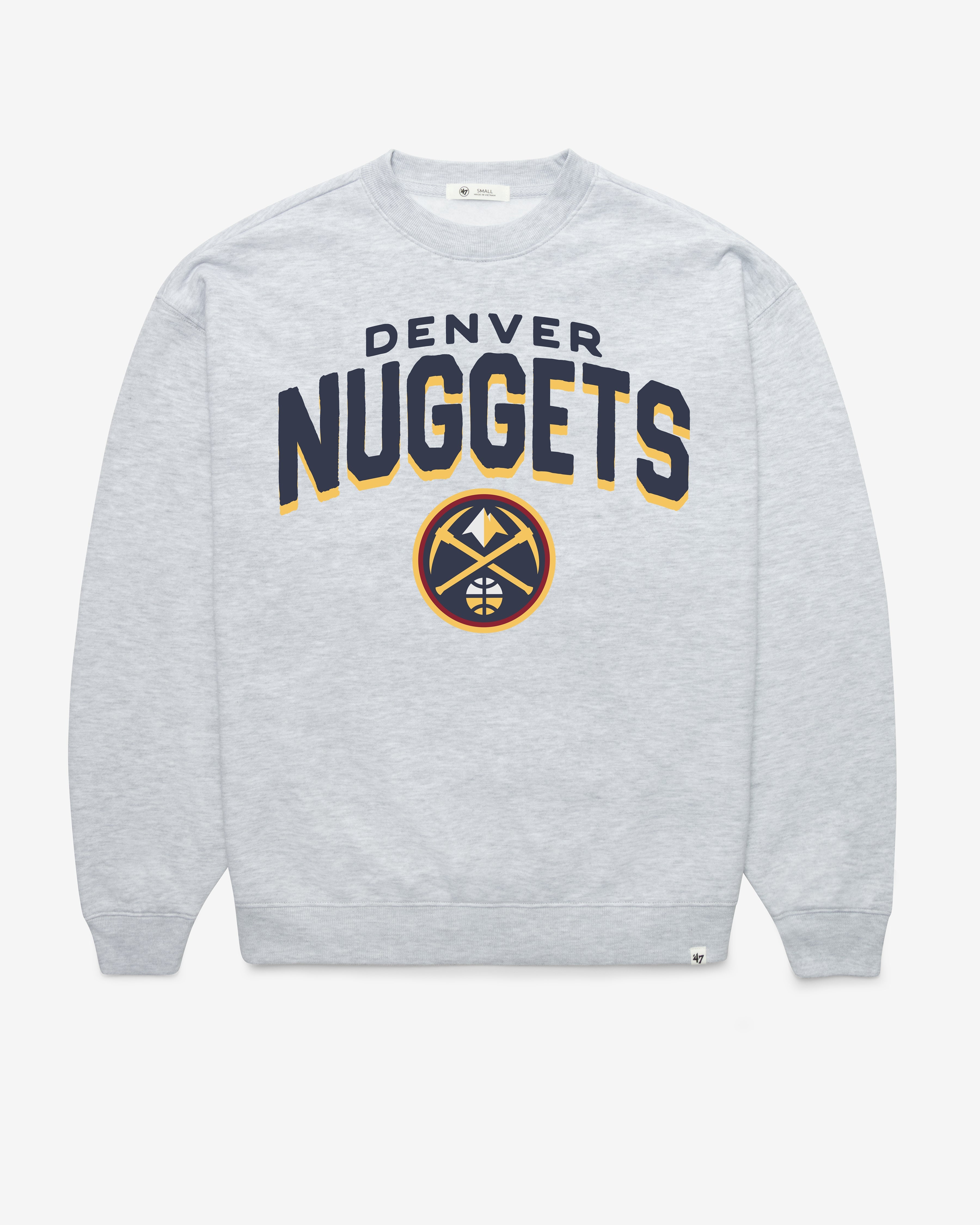 DENVER NUGGETS CAMPUS ARCH CLOUD '47 OVERSIZED CREW WOMENS RELAY GREY
