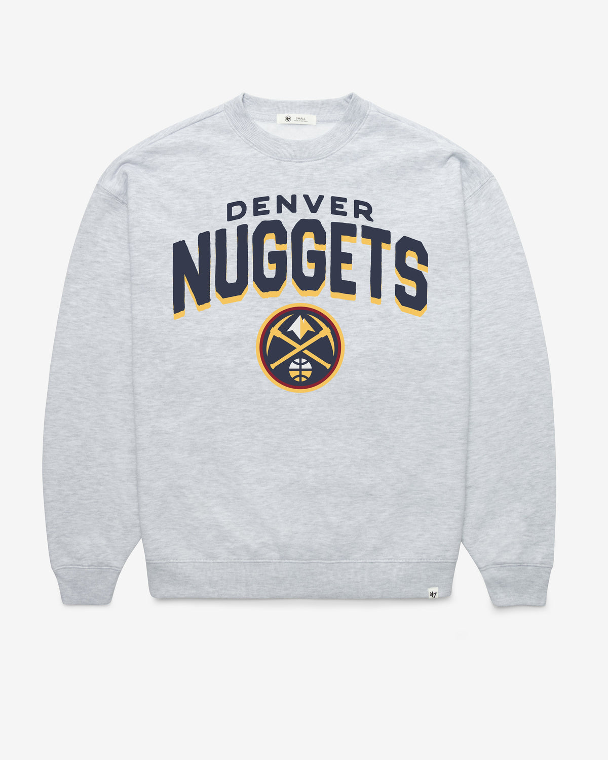 DENVER NUGGETS CAMPUS ARCH CLOUD '47 OVERSIZED CREW WOMENS RELAY GREY
