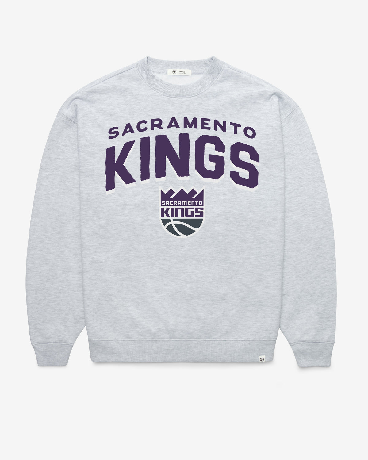 SACRAMENTO KINGS CAMPUS ARCH CLOUD '47 OVERSIZED CREW WOMENS RELAY GREY