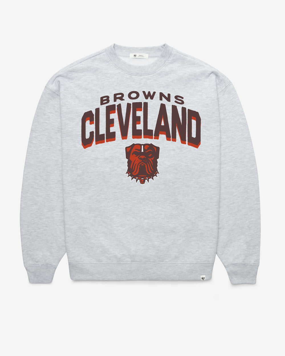 CLEVELAND BROWNS CAMPUS ARCH CLOUD '47 OVERSIZED CREW WOMENS RELAY GREY