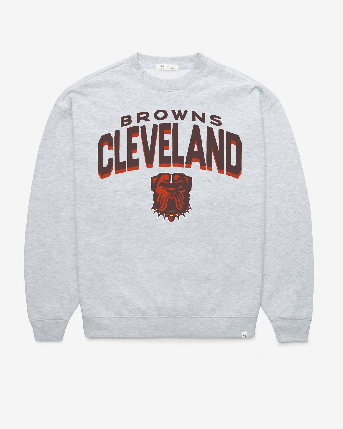 CLEVELAND BROWNS CAMPUS ARCH CLOUD '47 OVERSIZED CREW WOMENS RELAY GREY