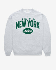 NEW YORK JETS CAMPUS ARCH CLOUD '47 OVERSIZED CREW WOMENS RELAY GREY
