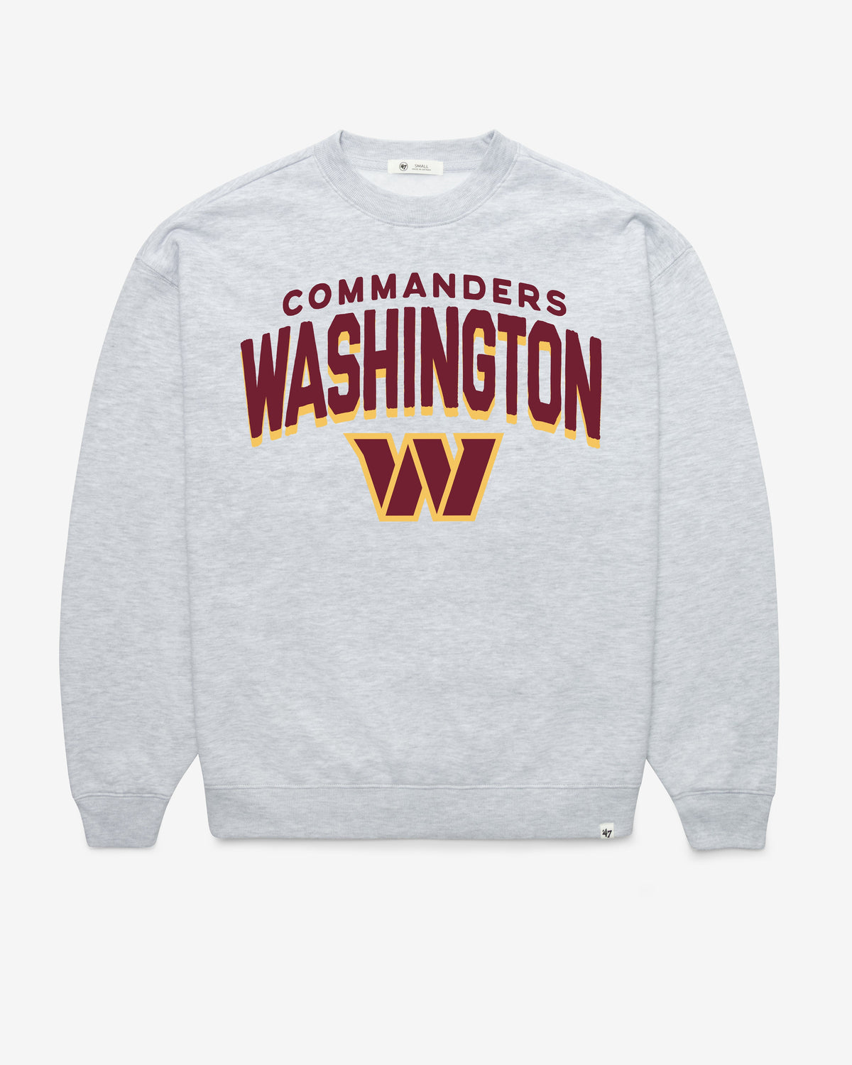 WASHINGTON COMMANDERS CAMPUS ARCH CLOUD '47 OVERSIZED CREW WOMENS RELAY GREY