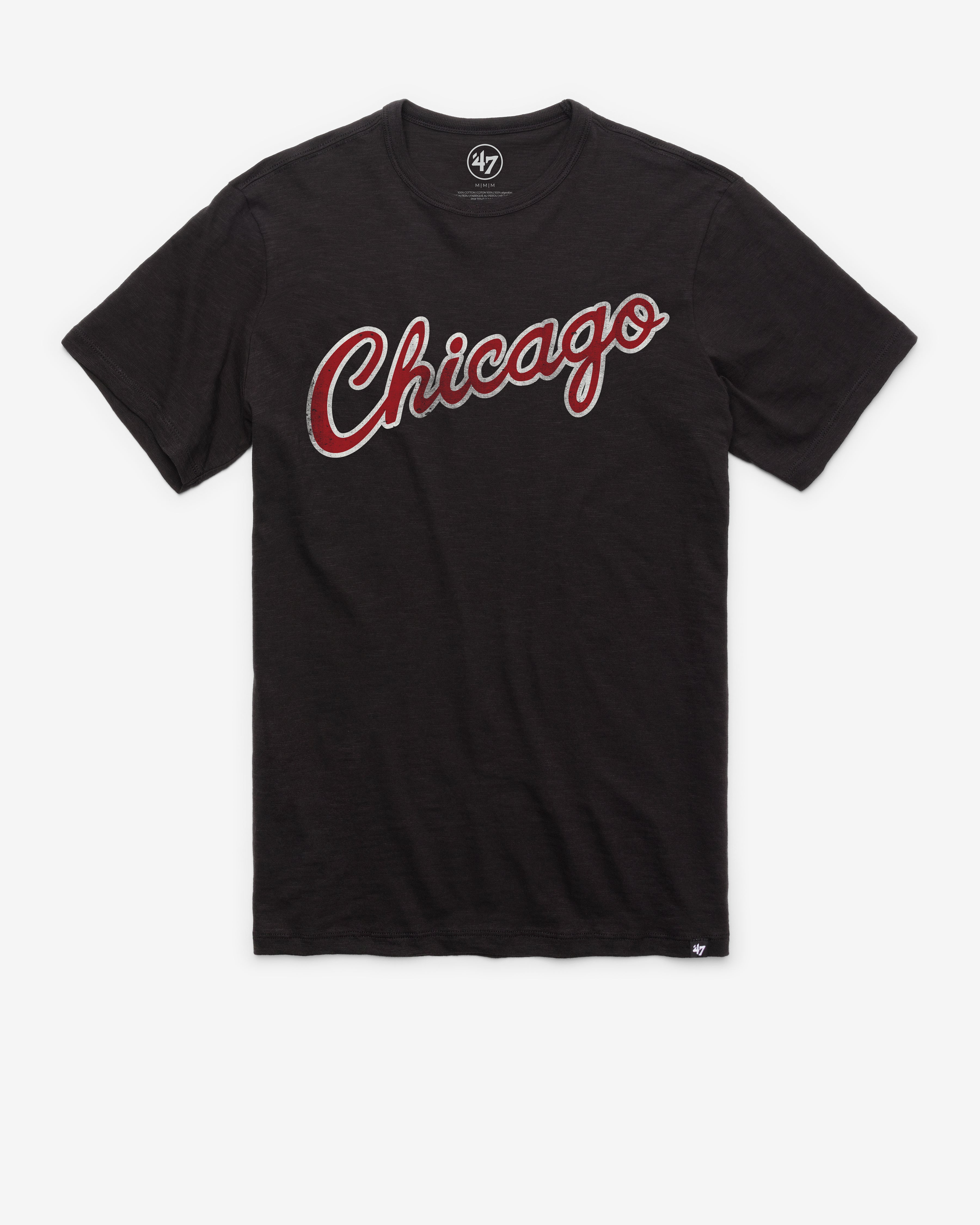 CHICAGO BULLS HARDWOOD CLASSICS GRIT WORDMARK '47 SCRUM TEE JET BLACK