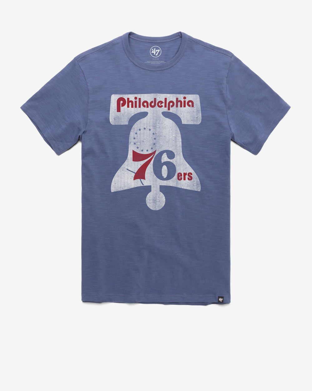 PHILADELPHIA 76ERS HARDWOOD CLASSICS GRIT '47 SCRUM TEE BLEACHER BLUE