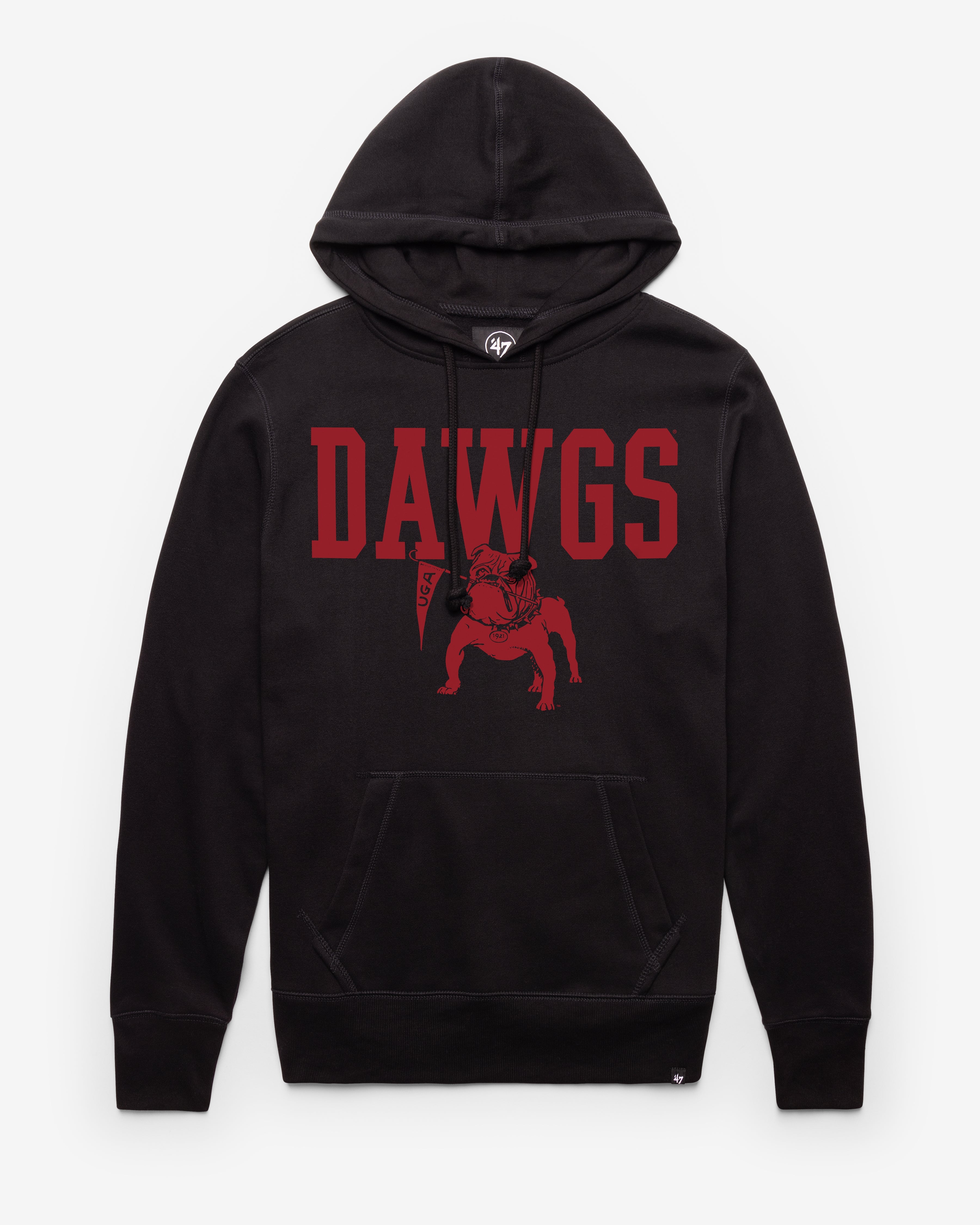 GEORGIA BULLDOGS VINTAGE STRAIGHT BLOCK '47 HEADLINE HOOD JET BLACK