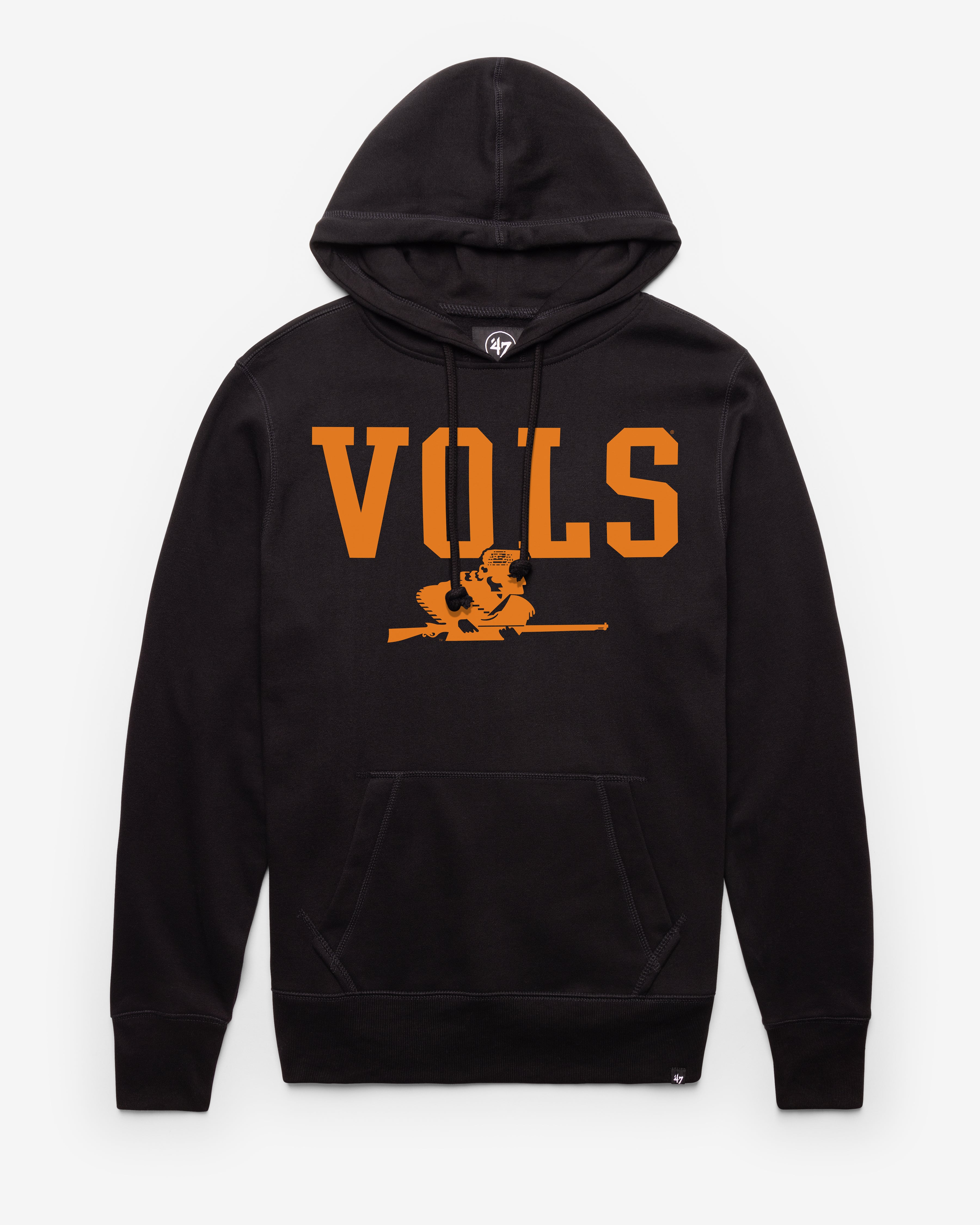 TENNESSEE VOLUNTEERS VINTAGE STRAIGHT BLOCK '47 HEADLINE HOOD JET BLACK