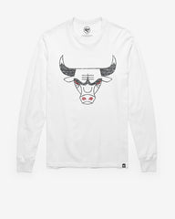 CHICAGO BULLS HARDWOOD CLASSICS PREMIER '47 FRANKLIN LONG SLEEVE TEE WHITE WASH