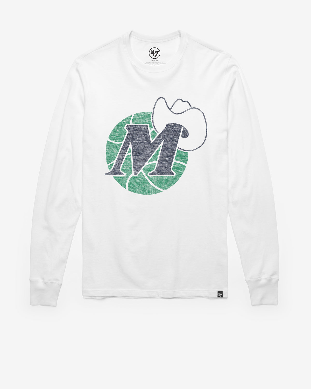 DALLAS MAVERICKS HARDWOOD CLASSICS PREMIER '47 FRANKLIN LONG SLEEVE TEE WHITE WASH