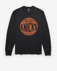 NEW YORK KNICKS HARDWOOD CLASSICS PREMIER '47 FRANKLIN LONG SLEEVE TEE FLINT BLACK