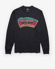 SAN ANTONIO SPURS HARDWOOD CLASSICS PREMIER '47 FRANKLIN LONG SLEEVE TEE FLINT BLACK