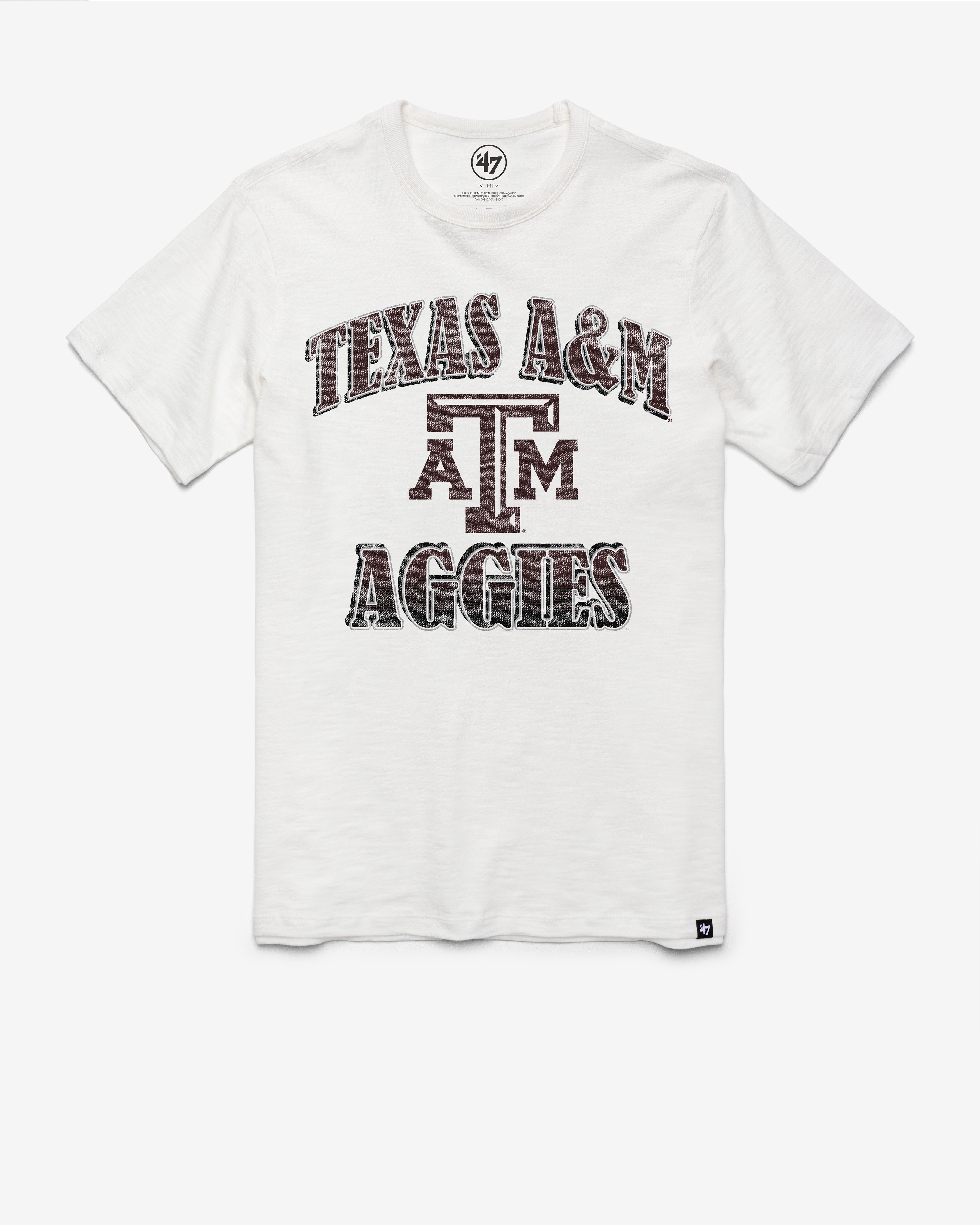 TEXAS A&M AGGIES OVERRUN '47 SCRUM TEE WHITE WASH