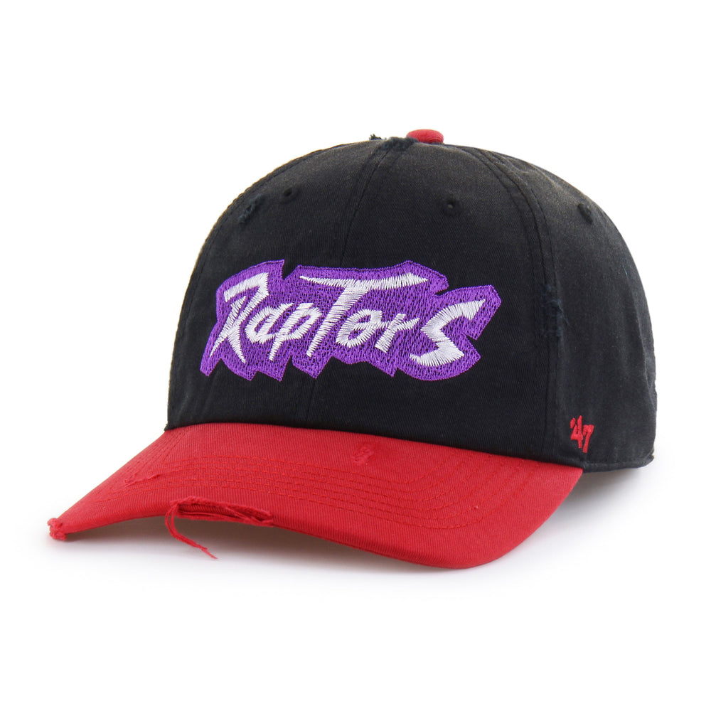 TORONTO RAPTORS HARDWOOD CLASSICS WORN SCRIPT '47 CLEAN UP MF MID FIT BLACK