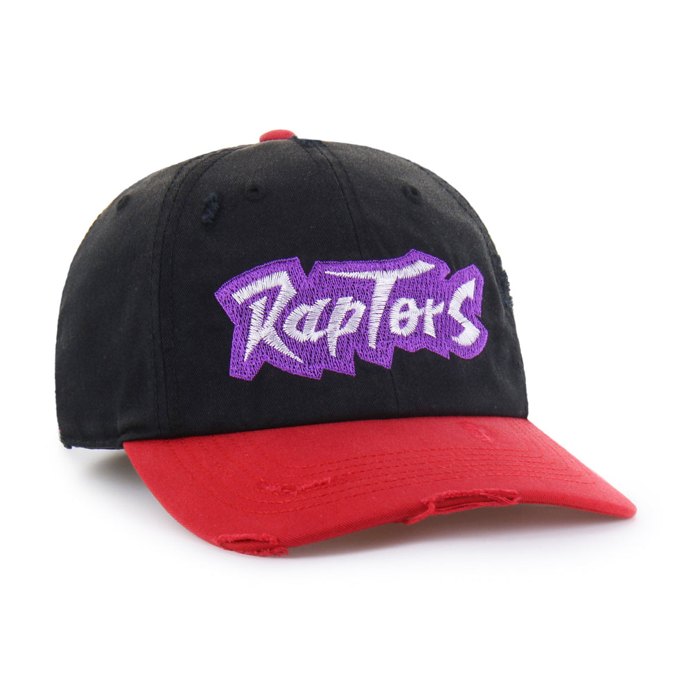 TORONTO RAPTORS HARDWOOD CLASSICS WORN SCRIPT '47 CLEAN UP MF MID FIT BLACK