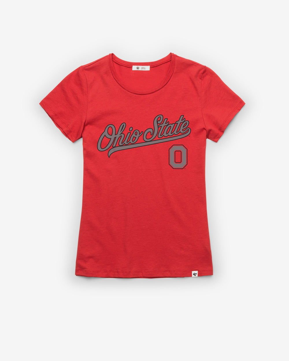 OHIO STATE BUCKEYES TAIL SWEEP '47 FRANKIE TEE WOMENS RACER RED