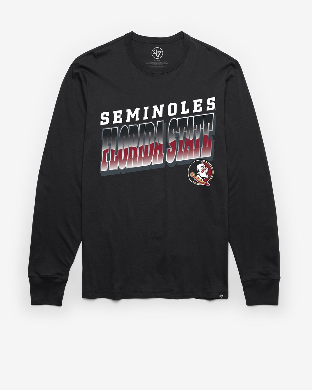 FLORIDA STATE SEMINOLES POLISHED '47 FRANKLIN LONG SLEEVE TEE FLINT BLACK