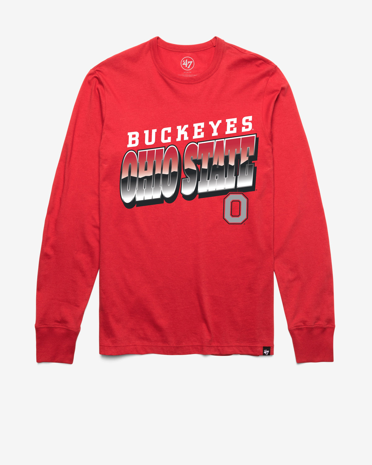 OHIO STATE BUCKEYES POLISHED '47 FRANKLIN LONG SLEEVE TEE RACER RED