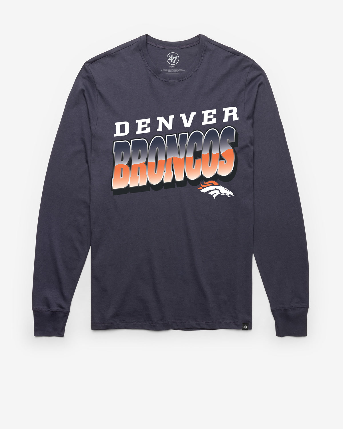DENVER BRONCOS POLISHED '47 FRANKLIN LONG SLEEVE TEE ATLAS BLUE