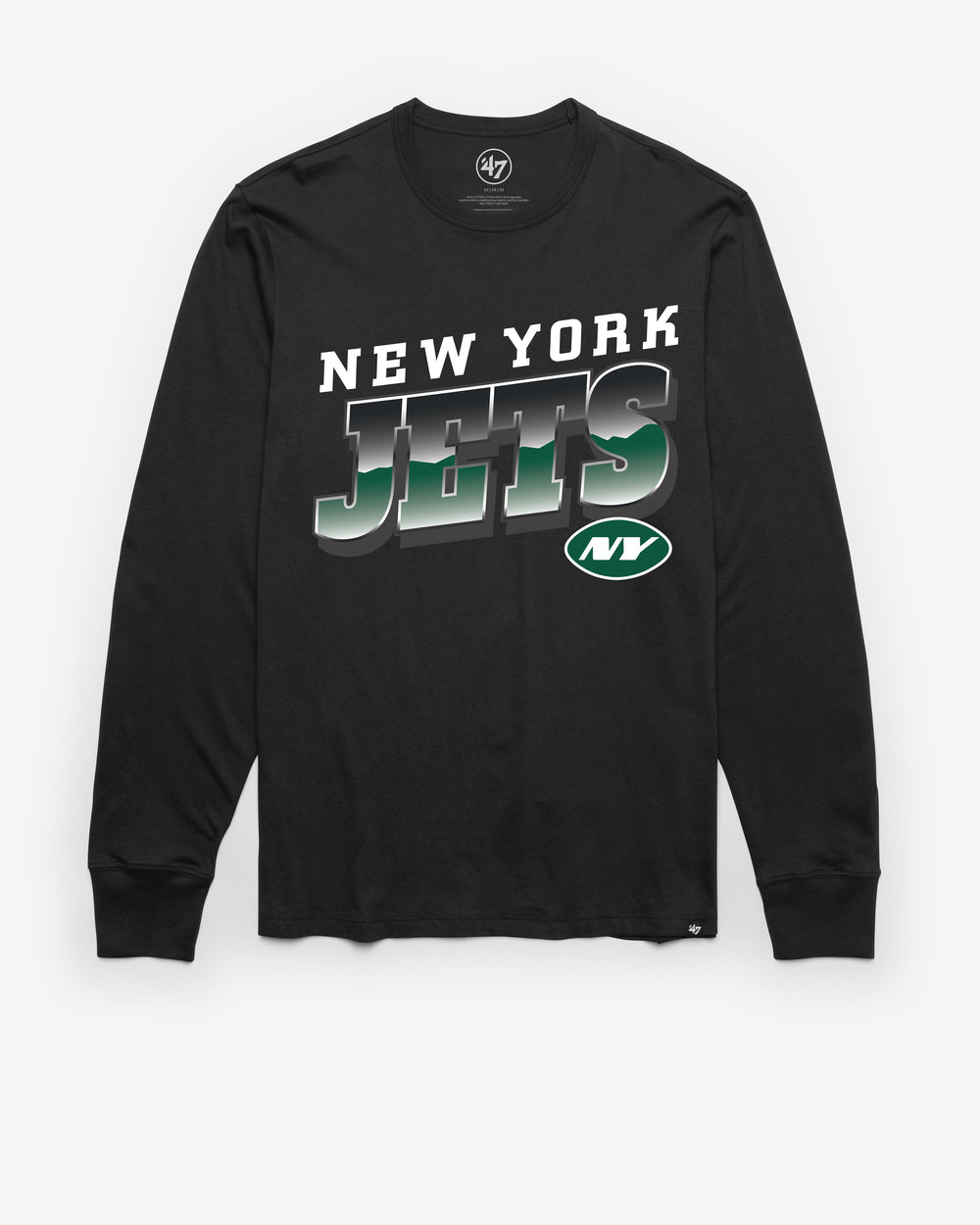 NEW YORK JETS POLISHED '47 FRANKLIN LONG SLEEVE TEE FLINT BLACK