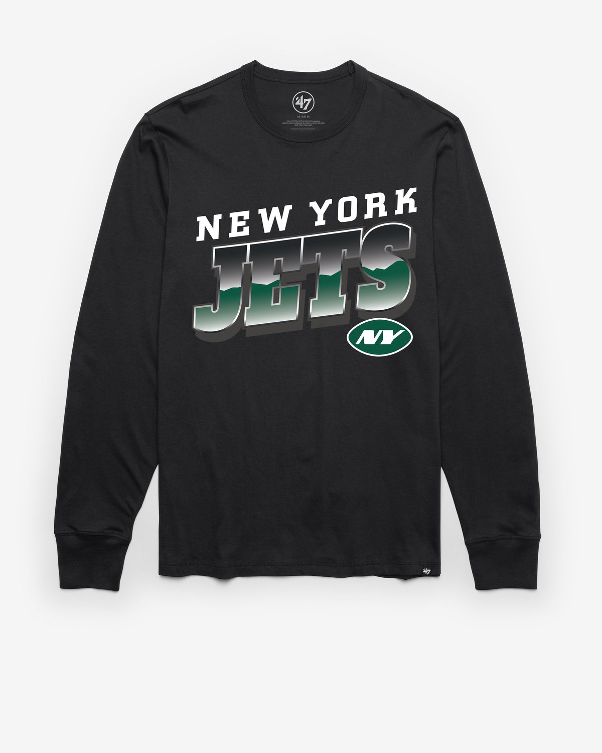 NEW YORK JETS POLISHED '47 FRANKLIN LONG SLEEVE TEE FLINT BLACK