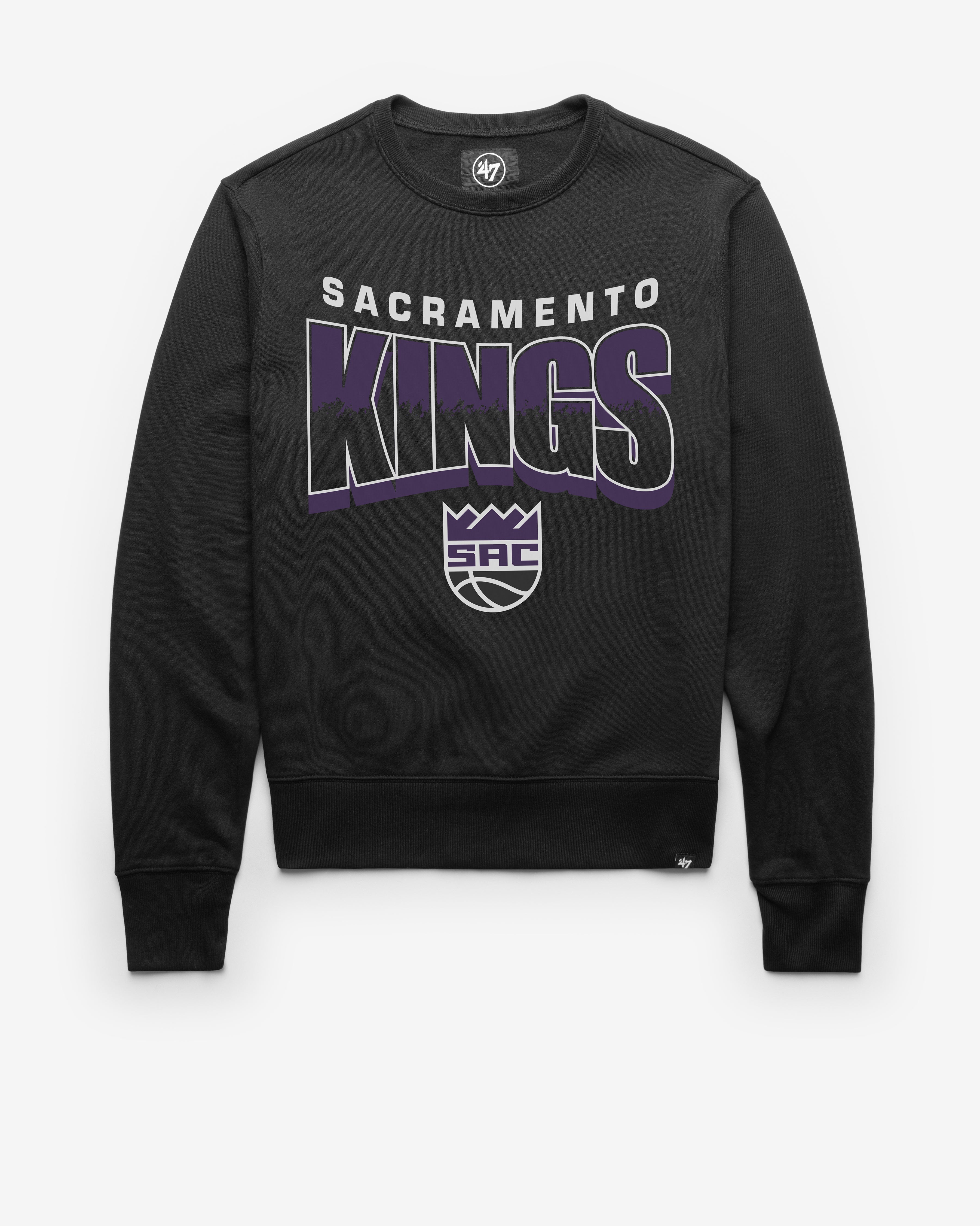 SACRAMENTO KINGS BRUSH BY '47 HEADLINE CREW JET BLACK
