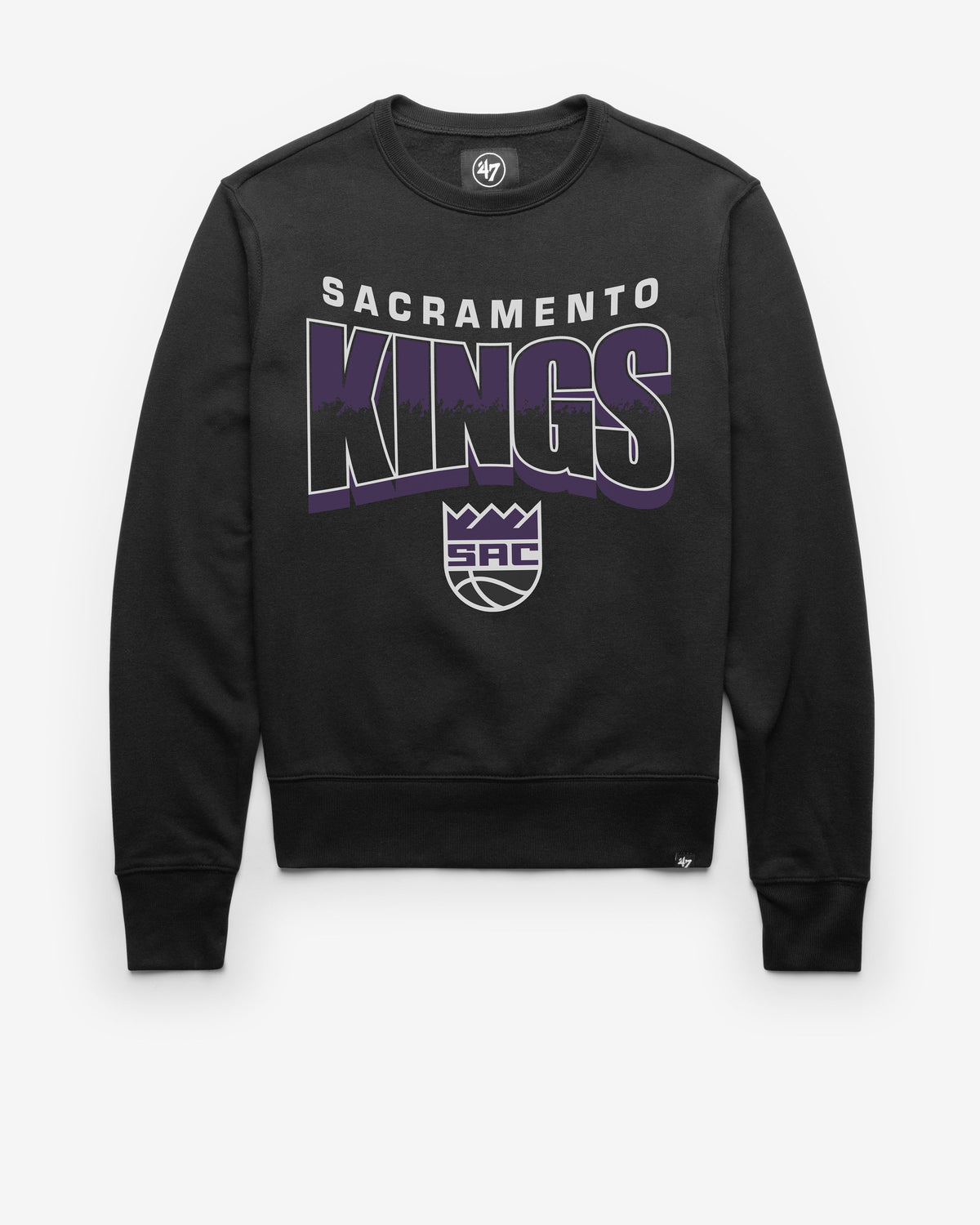 SACRAMENTO KINGS BRUSH BY '47 HEADLINE CREW JET BLACK
