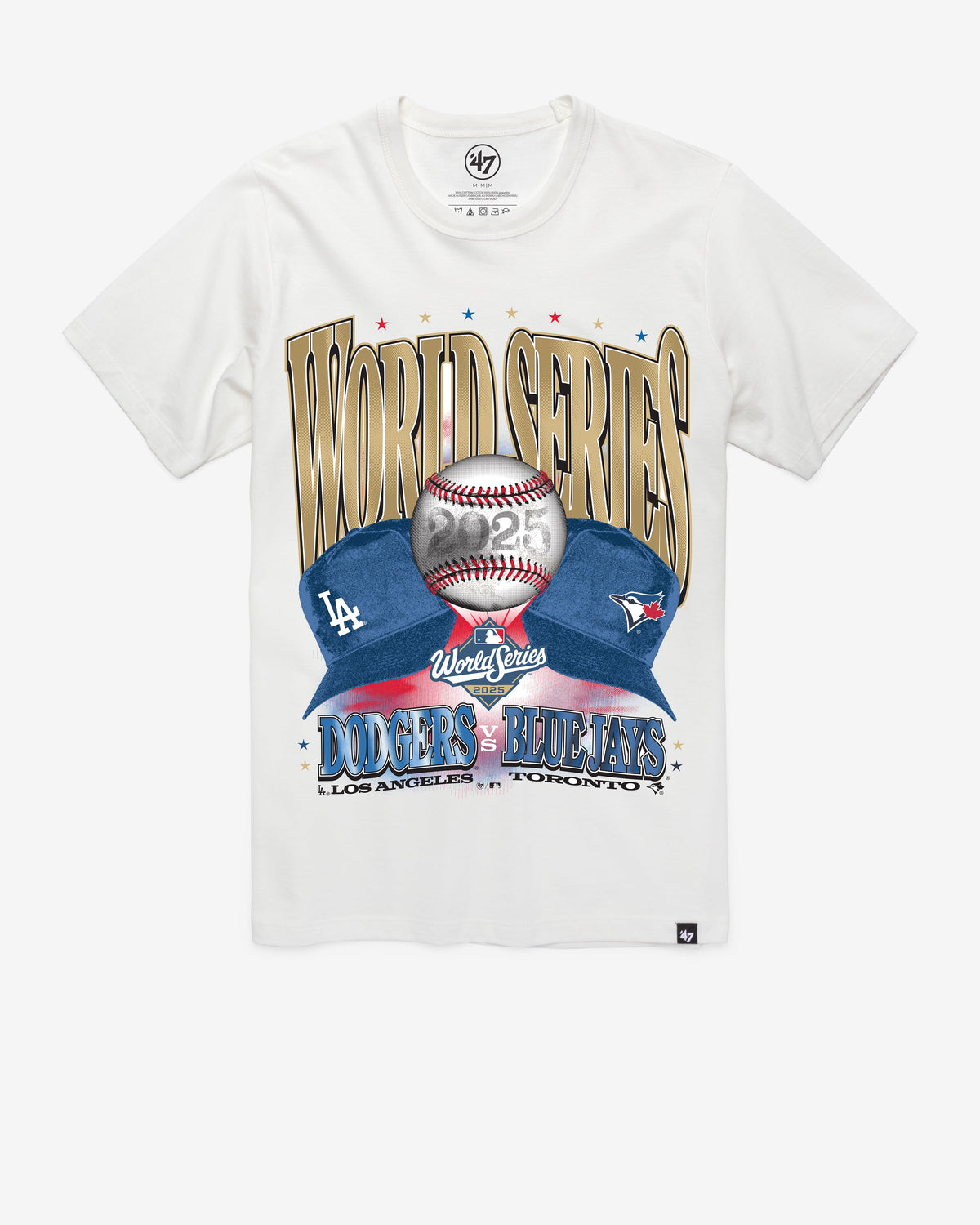 LOS ANGELES DODGERS / TORONTO BLUE JAYS MLB WORLD SERIES DUELING '47 FRANKLIN TEE WHITE WASH