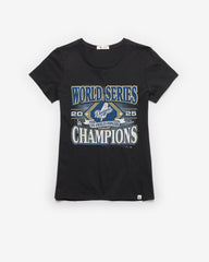 LOS ANGELES DODGERS 2025 WORLD SERIES CHAMPIONS '47 FRANKIE TEE WOMENS FLINT BLACK
