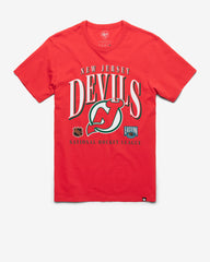 NEW JERSEY DEVILS VINTAGE CREASE '47 FRANKLIN TEE RACER RED